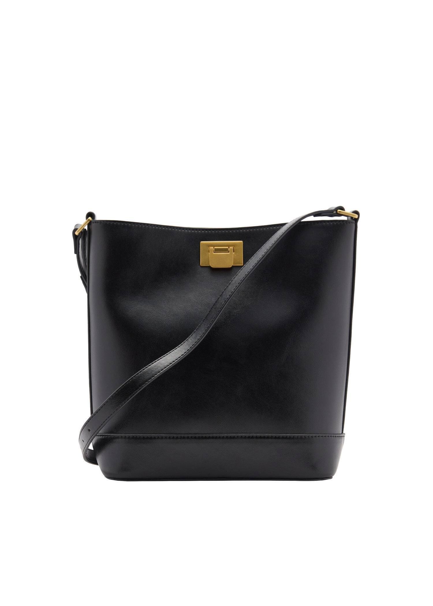 Black Shopper Bag With Padlock, 0201_99, large image number 3