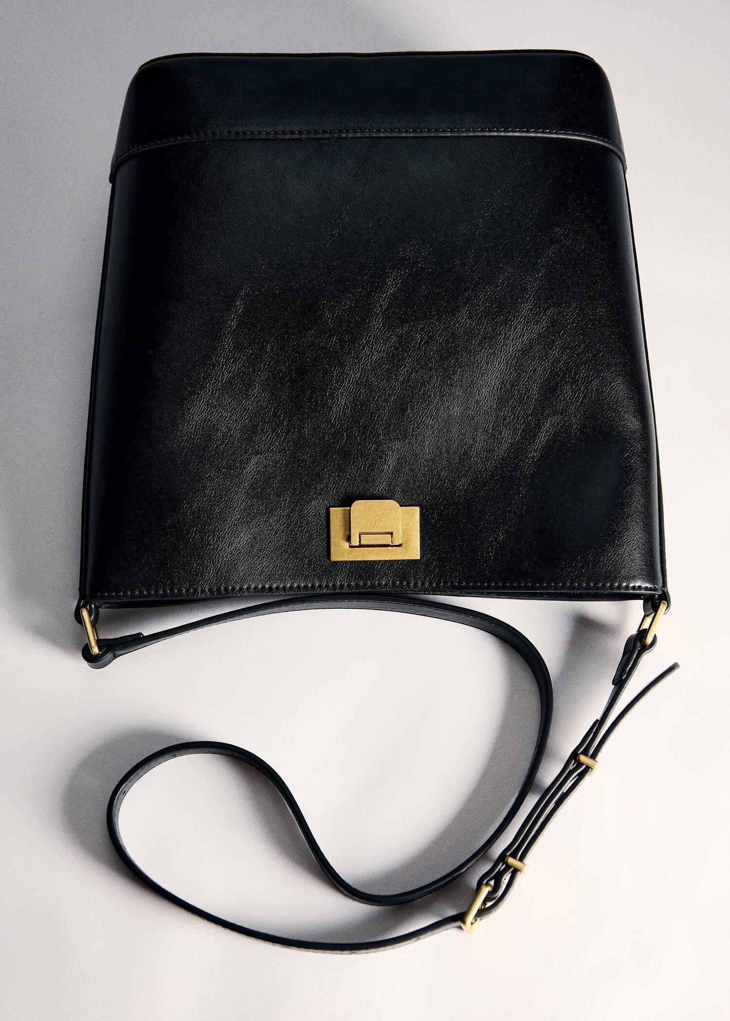 Black Shopper Bag With Padlock, 0201_99, large image number 6