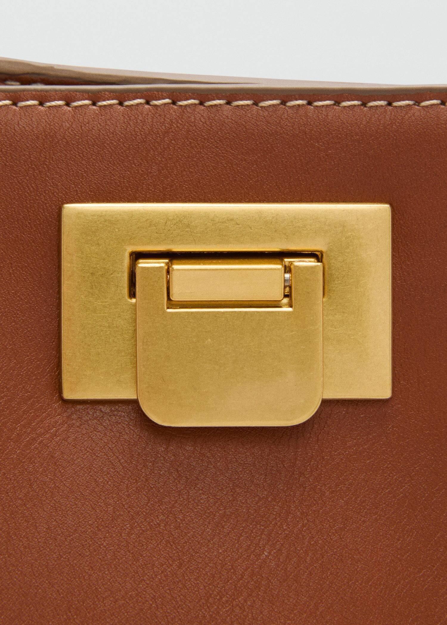 Brown Shopper Bag With Padlock, 0201_CU, large image number 2