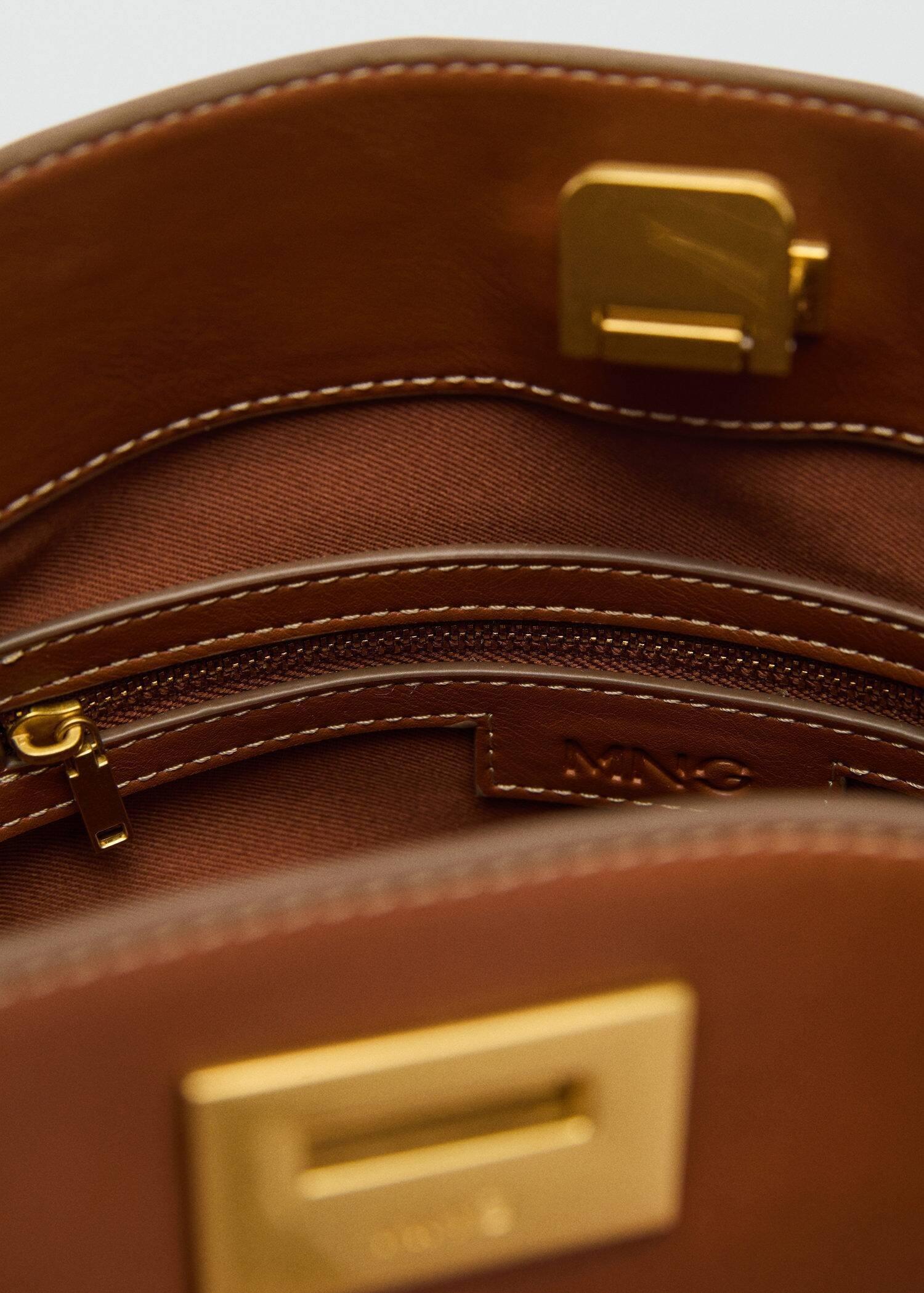 Brown Shopper Bag With Padlock, 0201_CU, large image number 5