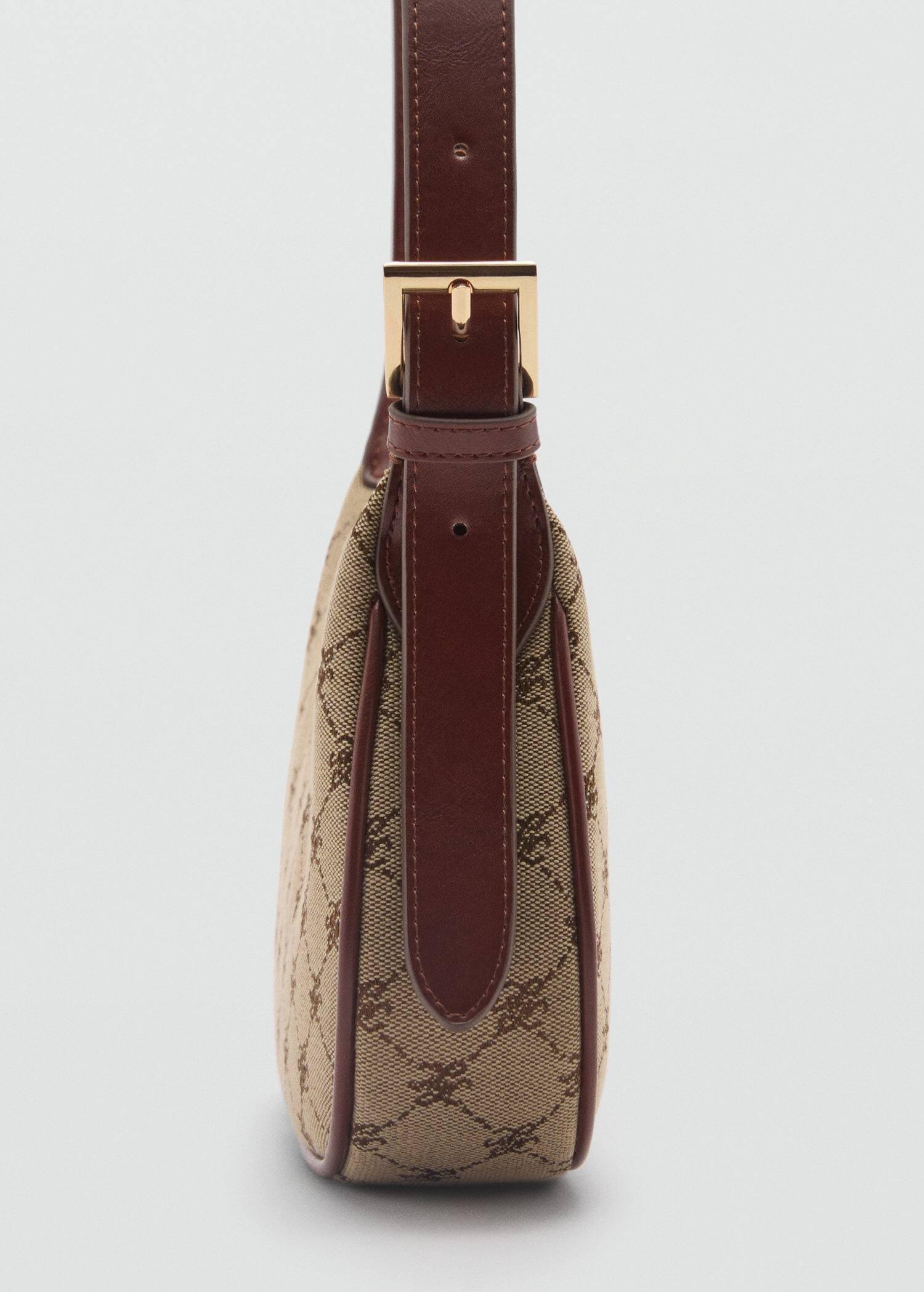 Brown Shoulder Bag With Printed Logo, Brown, large image number 1