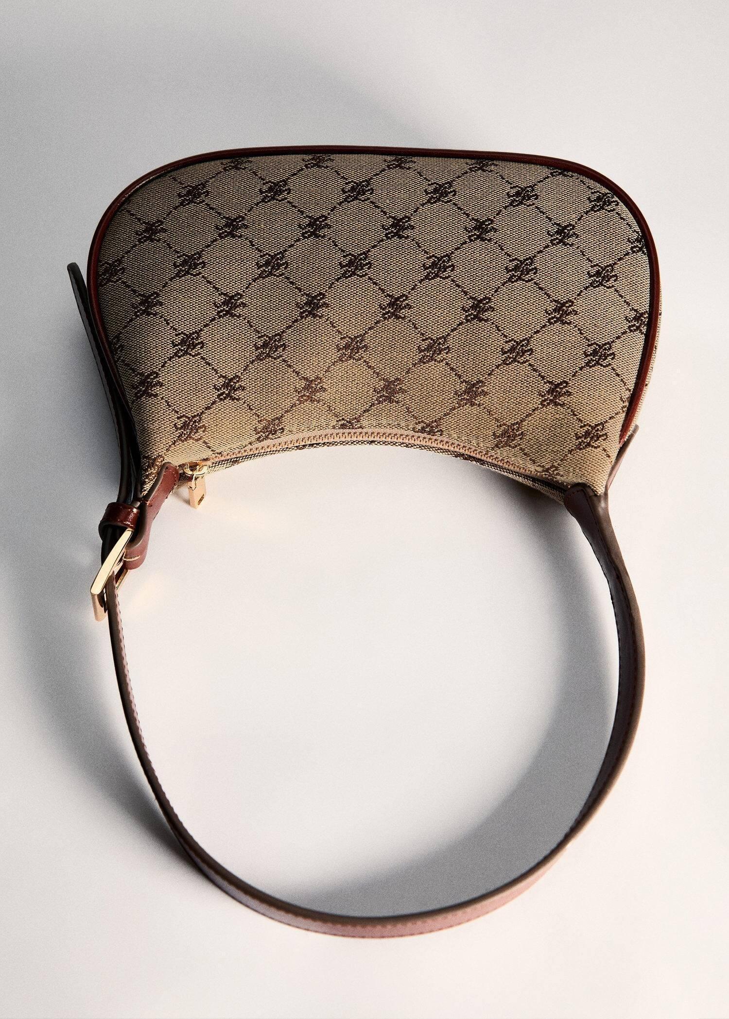 Brown Shoulder Bag With Printed Logo, Brown, large image number 4
