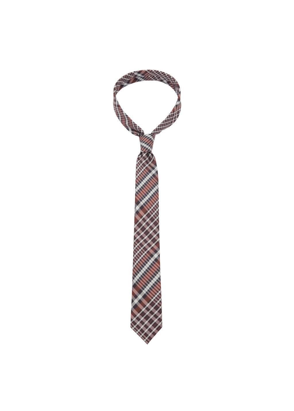 Brown Narrow Check Tie, Brown, large image number 2