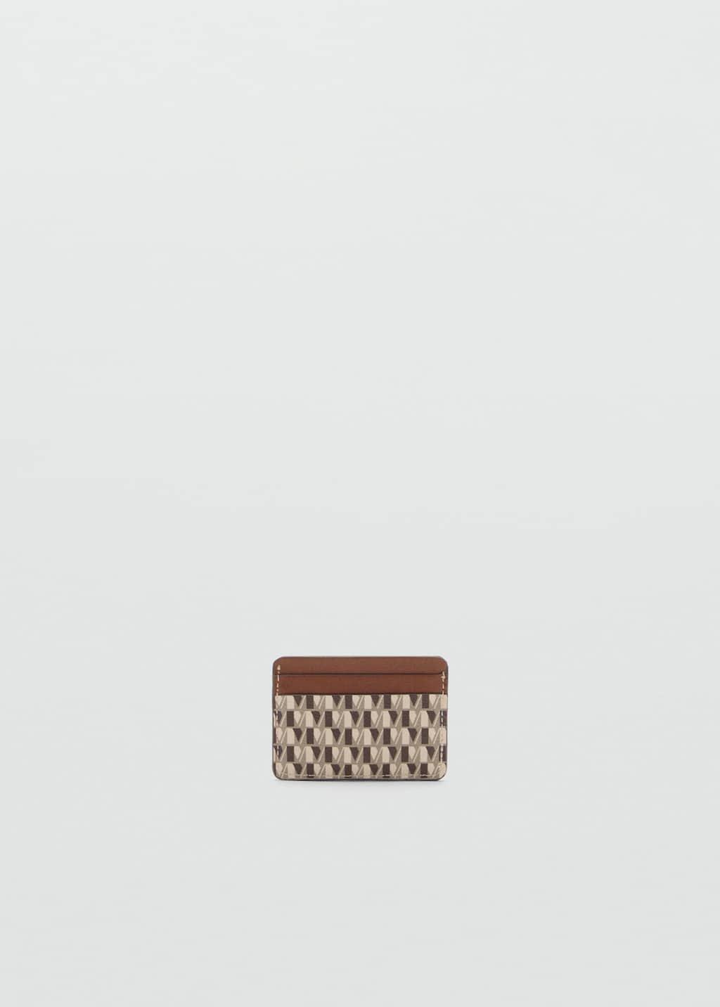 Brown Card Holder With Printed Logo, Medium Brown, large image number 0