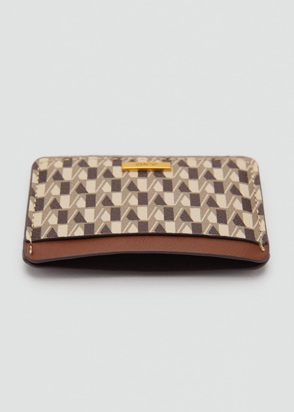 Brown Card Holder With Printed Logo, Medium Brown, large image number 1