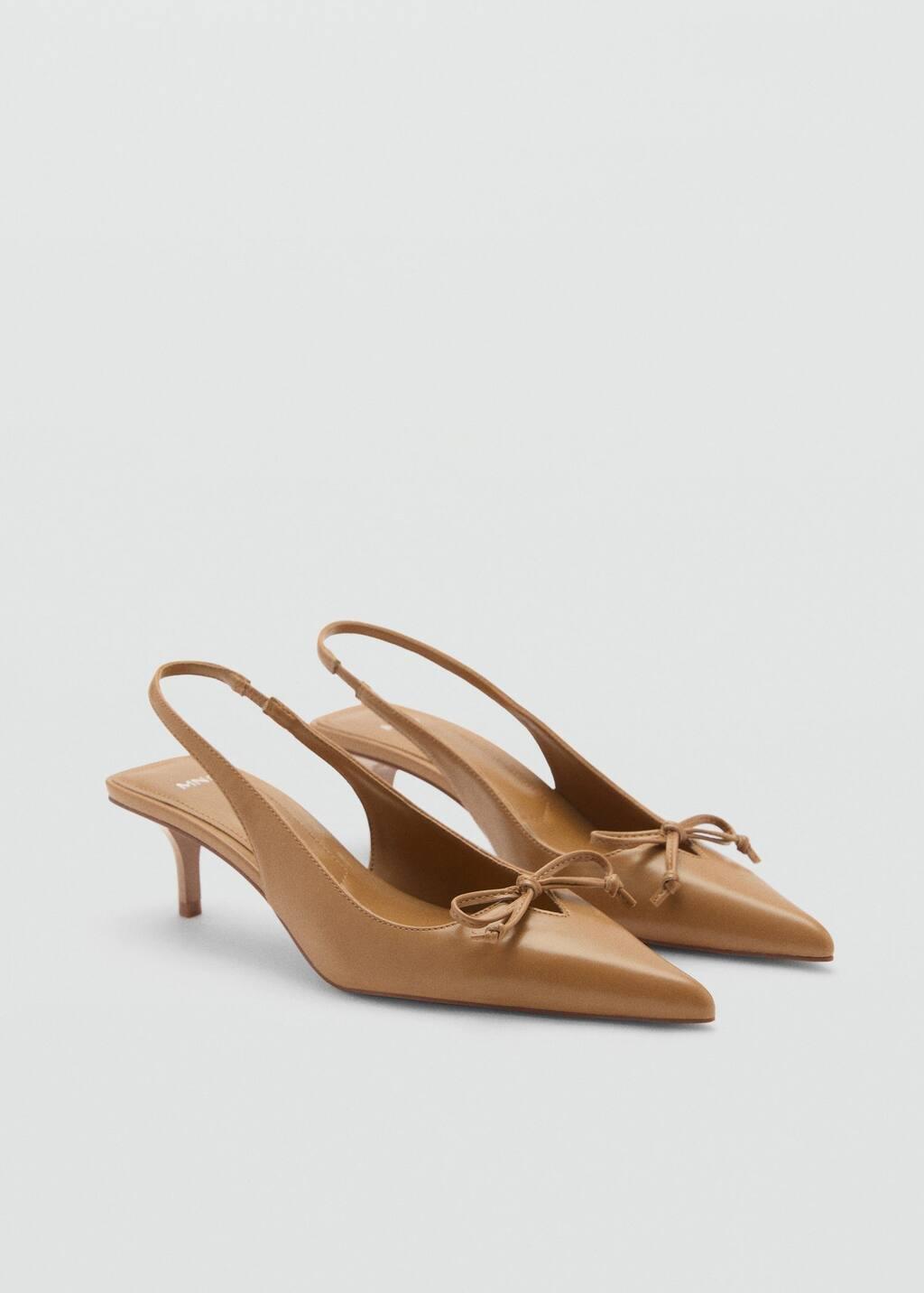 Brown Kitten Shoes With Bow Detail, , large image number 0