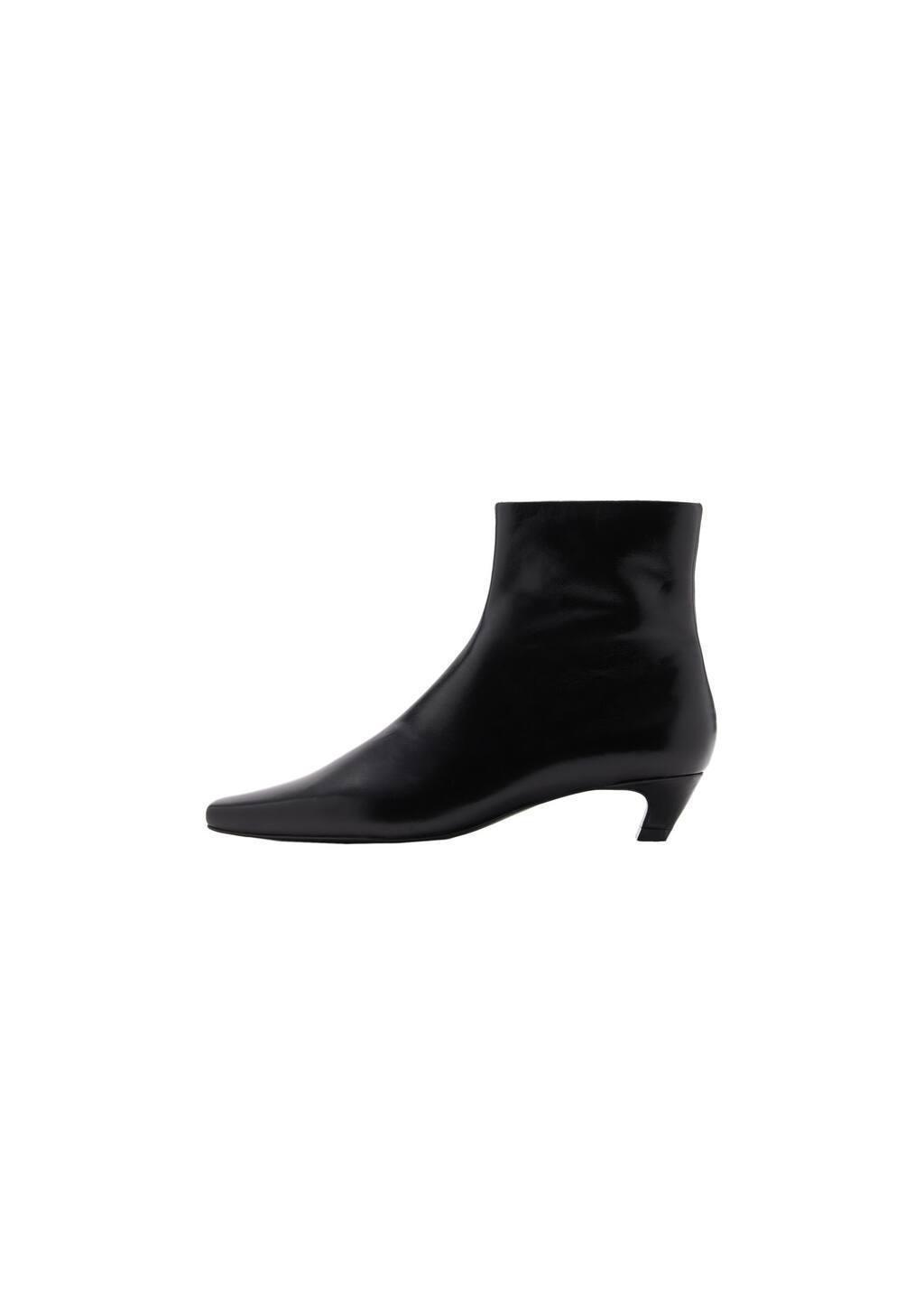 Black Leather Boots With Kitten Heels, , large image number 7