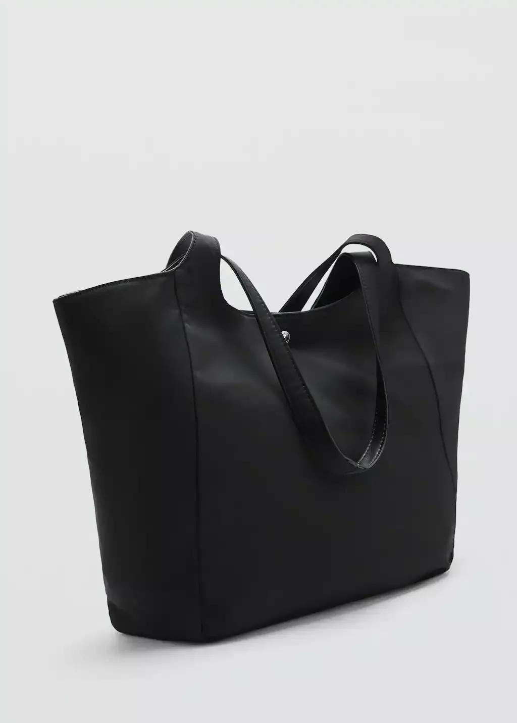 Black Nylon Bag With Double Handles, Black, large image number 0