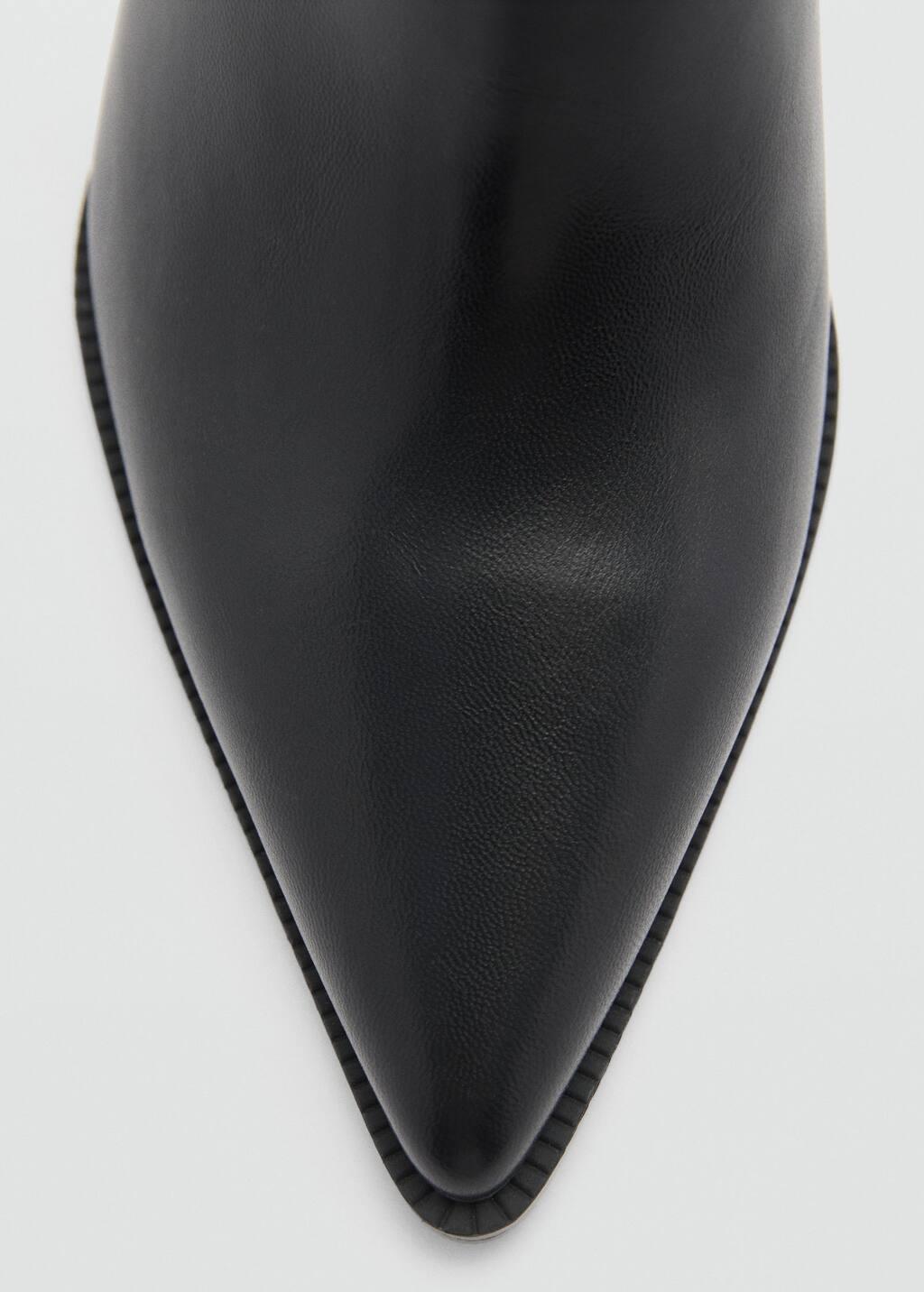Black Pointed Heel Ankle Boot, , large image number 2