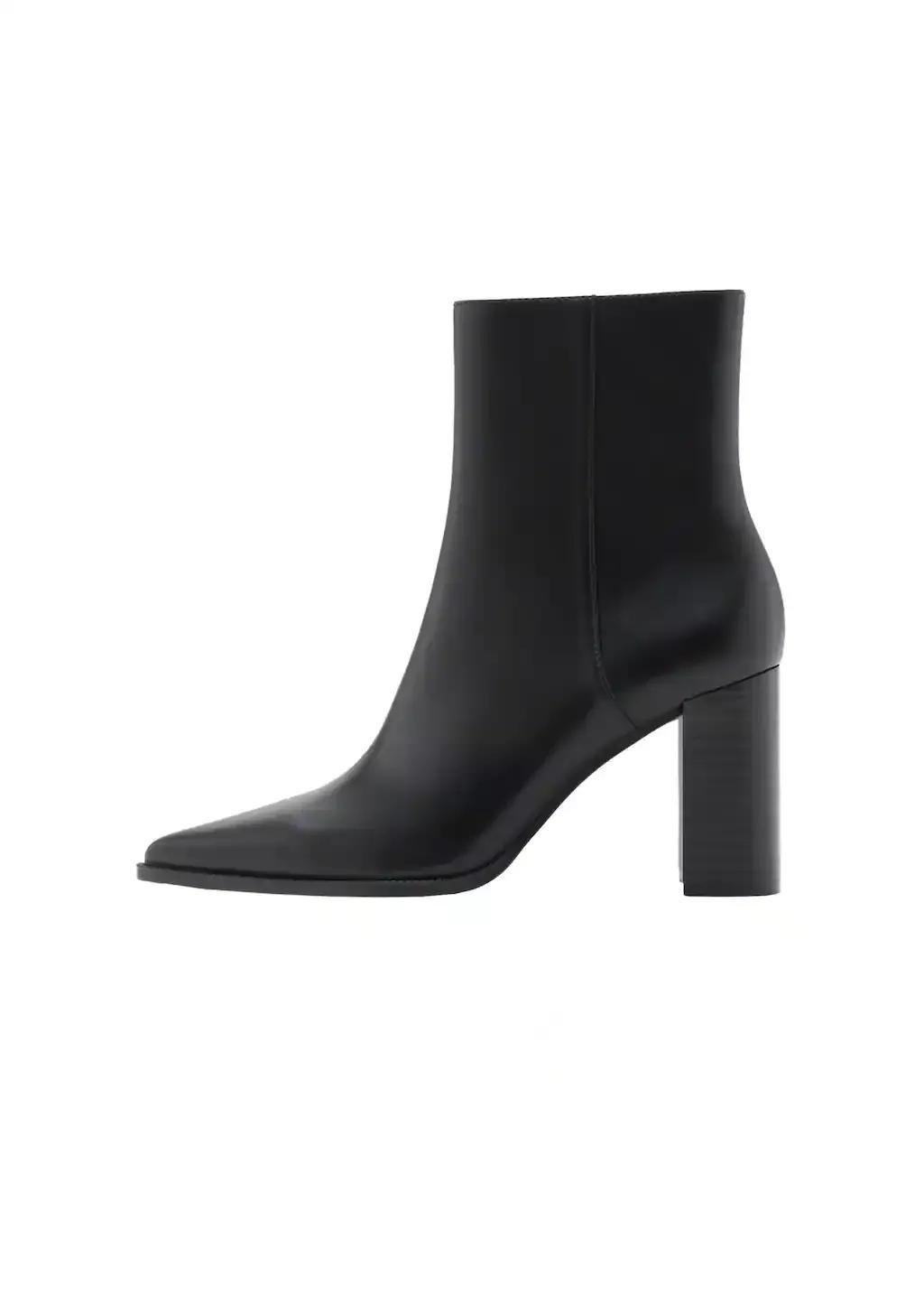 Black Pointed Heel Ankle Boot, , large image number 3
