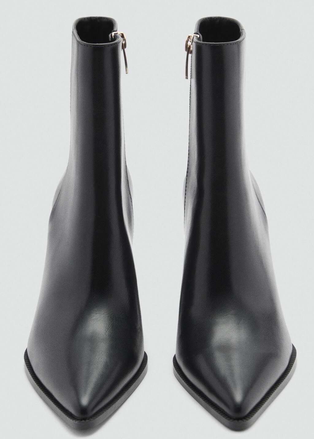 Black Pointed Heel Ankle Boot, , large image number 4