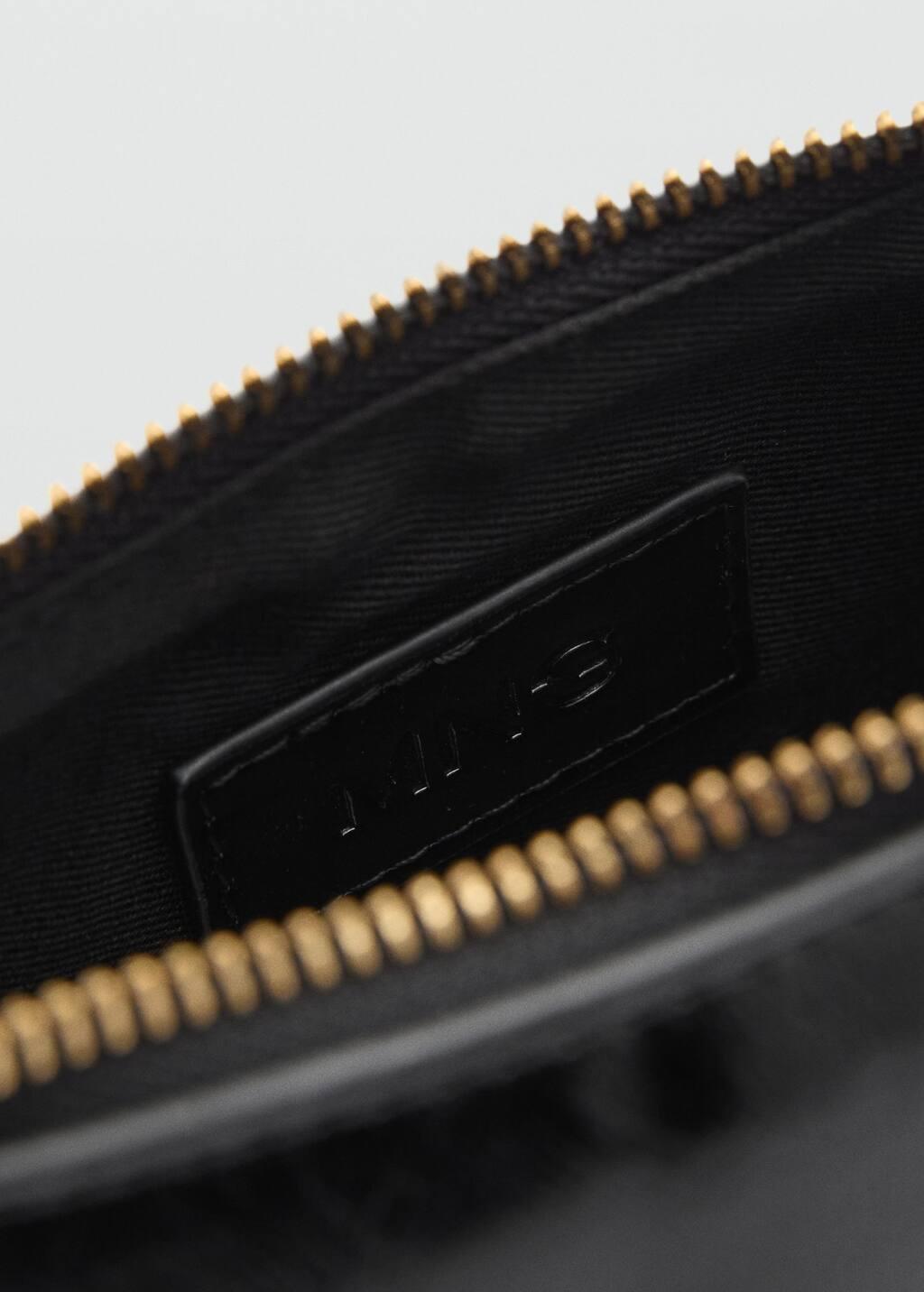 Black Double Strap Hand Bag, Black, large image number 4