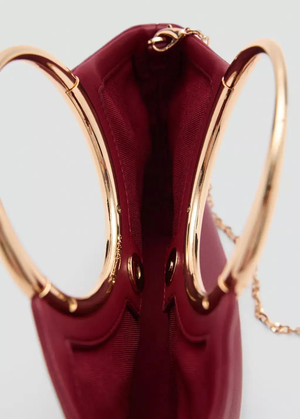 Red Handbag With Metallic Details, Red, large image number 1