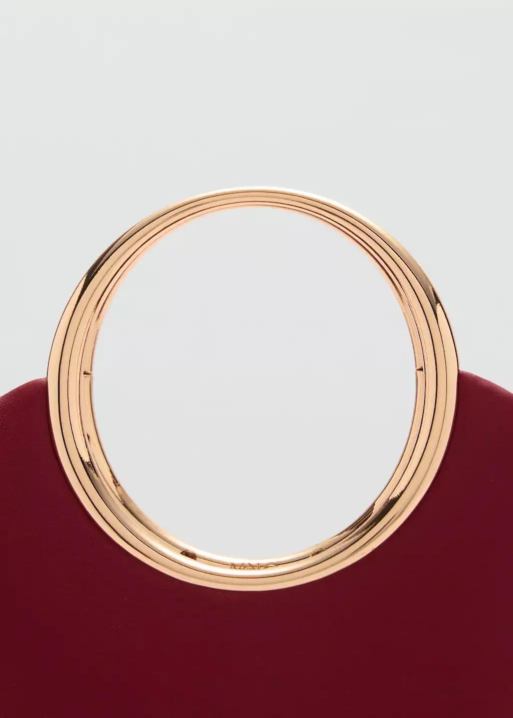 Red Handbag With Metallic Details, Red, large image number 2