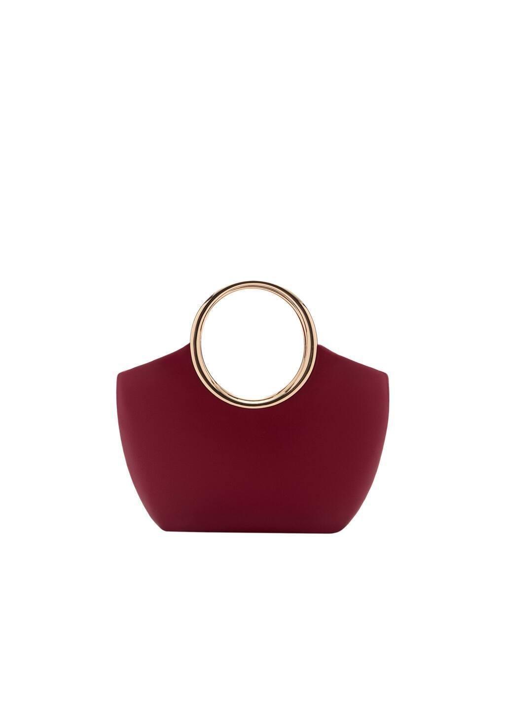 Red Handbag With Metallic Details, Red, large image number 3