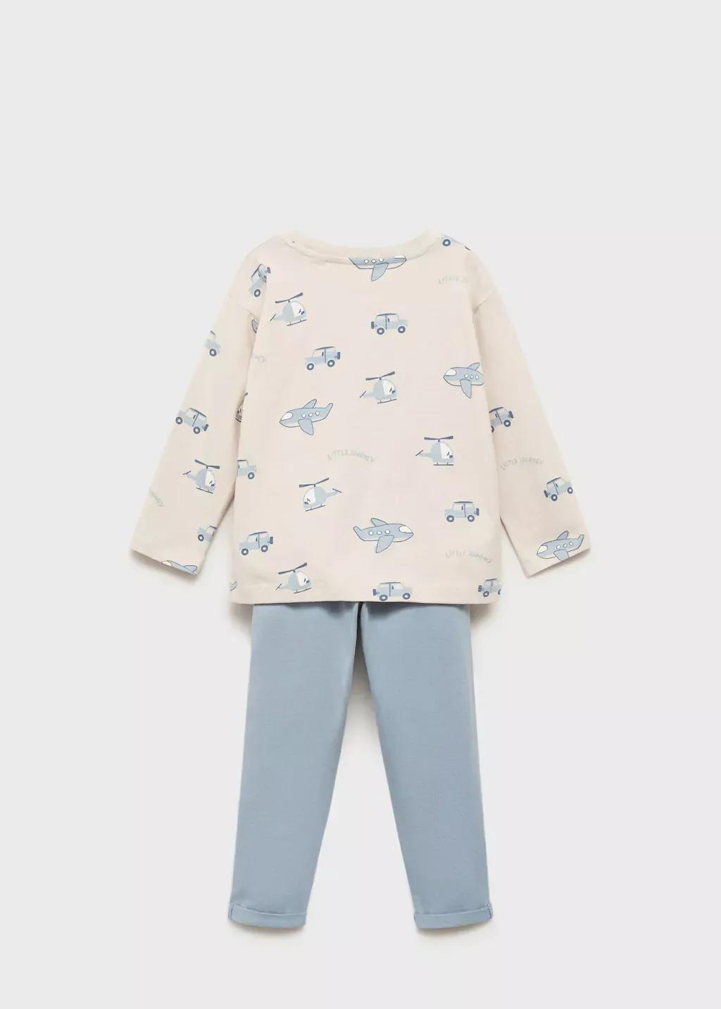 LT PASTEL BROWN Printed long pyjamas, Baby Boy, , large image number 1