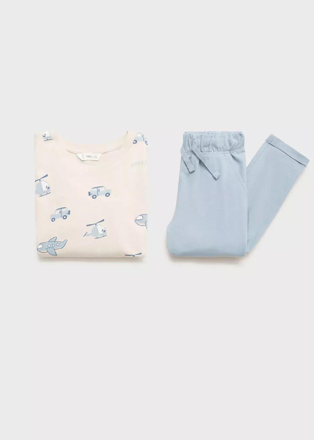 LT PASTEL BROWN Printed long pyjamas, Baby Boy, , large image number 2