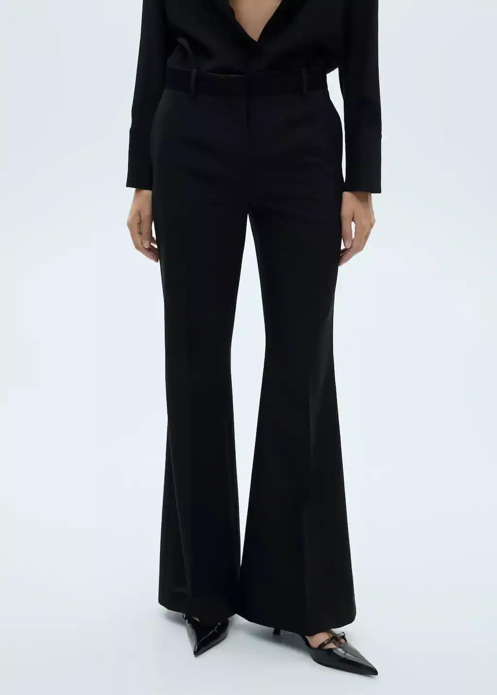 Mango Black Suit Trousers With Satin Details | Azadea UAE