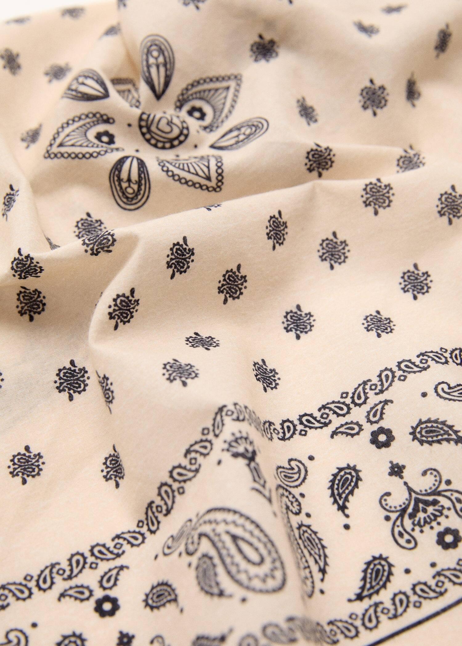 Beige Cotton Bandana, Light Beige, large image number 1