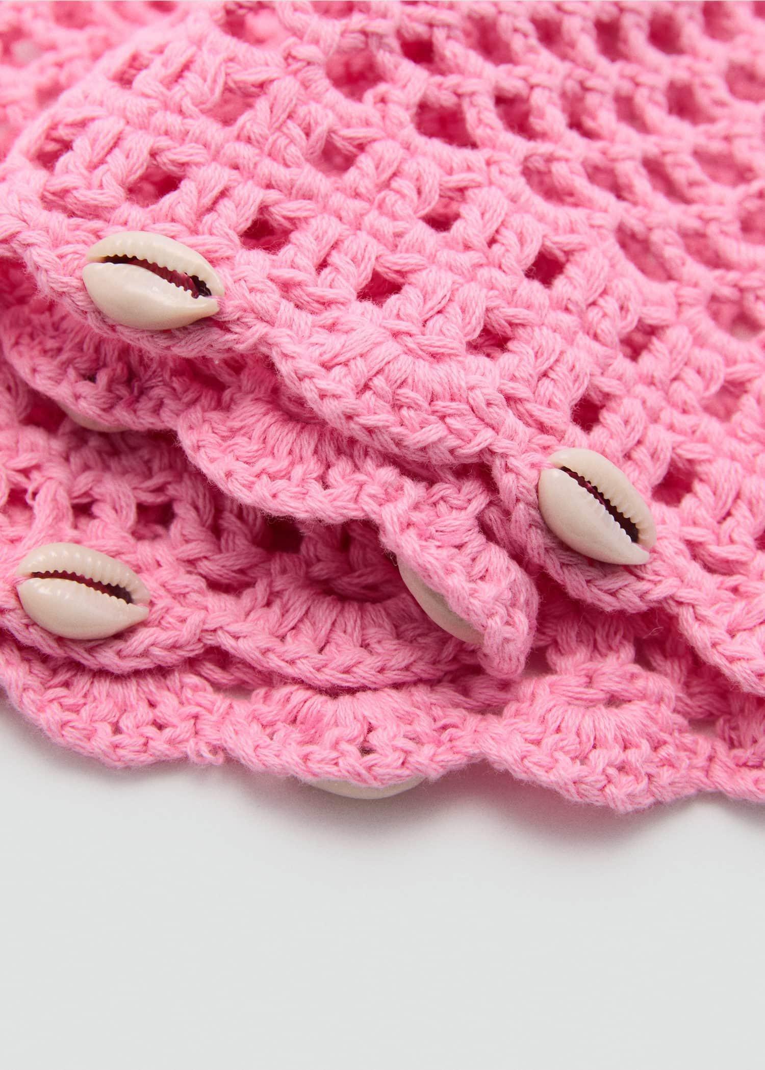 Pink Gorro Casquete Crochet Hat, Pink, large image number 1
