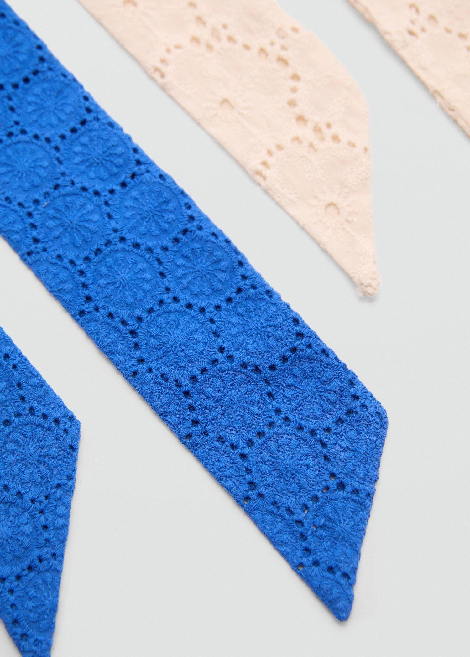 Blue Embroidered Scarves, Set Of 2, Medium Blue, large image number 0