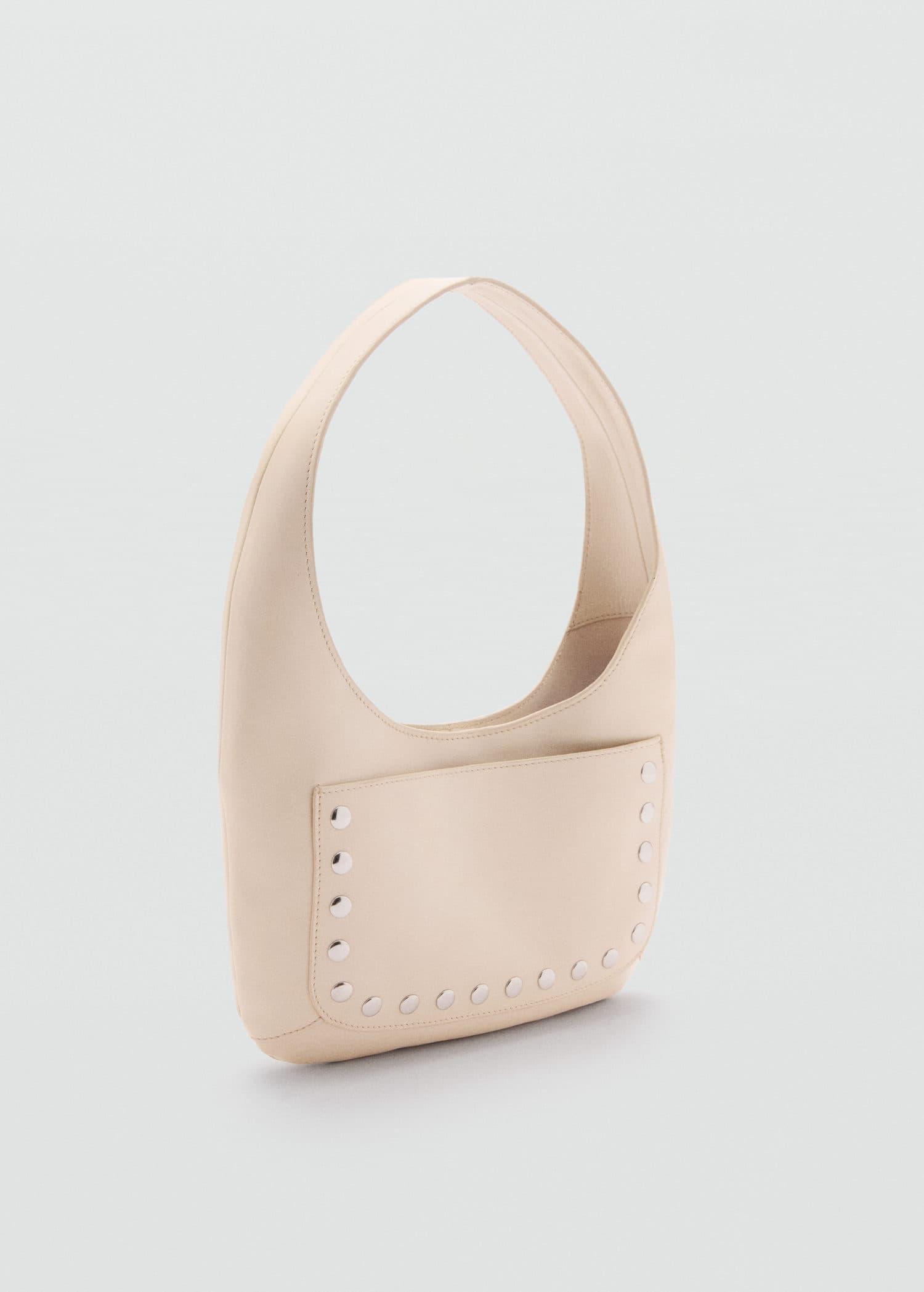 White Embroidered Leather Handbag, White, large image number 0