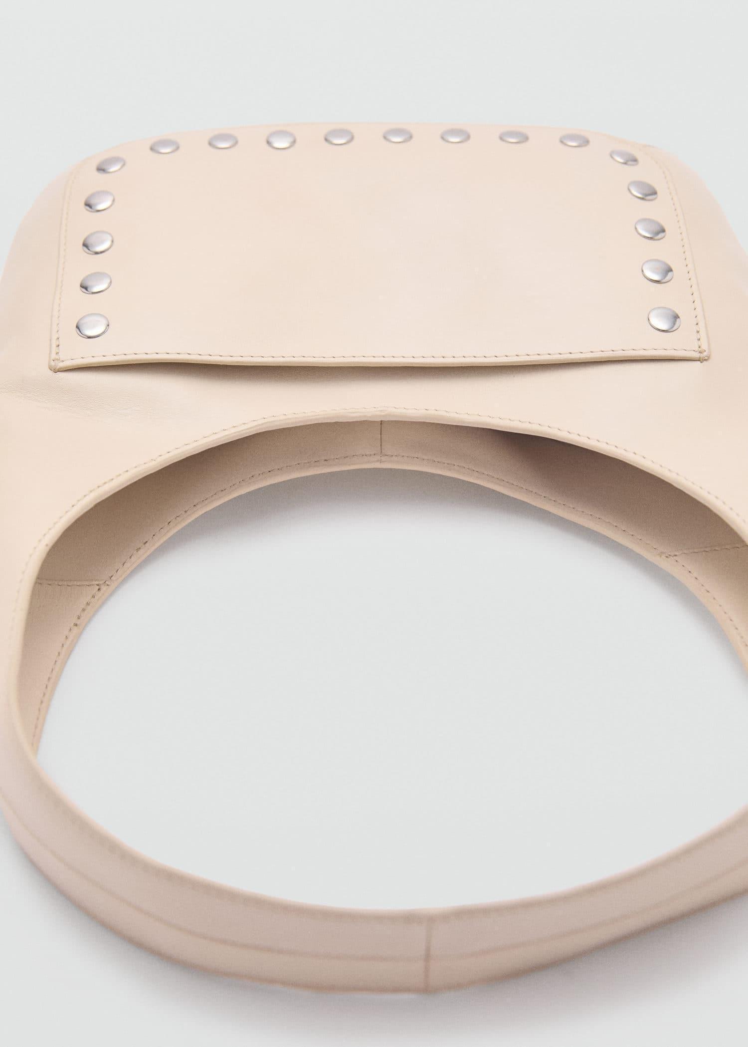 White Embroidered Leather Handbag, White, large image number 1