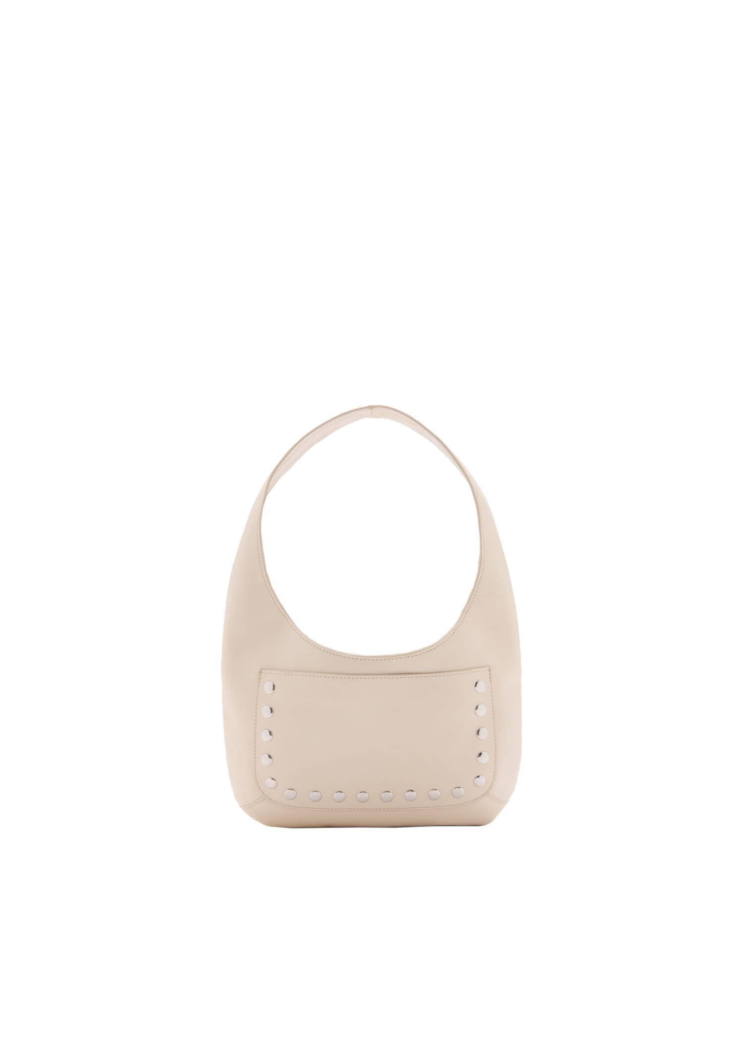 White Embroidered Leather Handbag, White, large image number 3