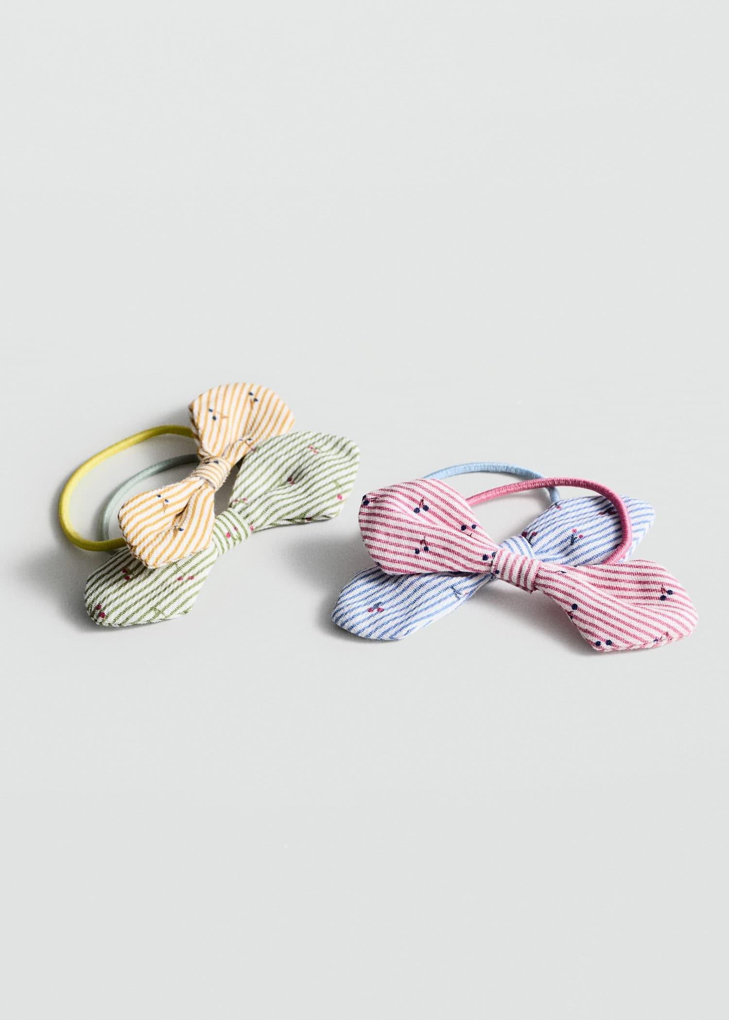 Blue Hair Ties, Set Of 4, Kids Girls, Medium Blue, large image number 0