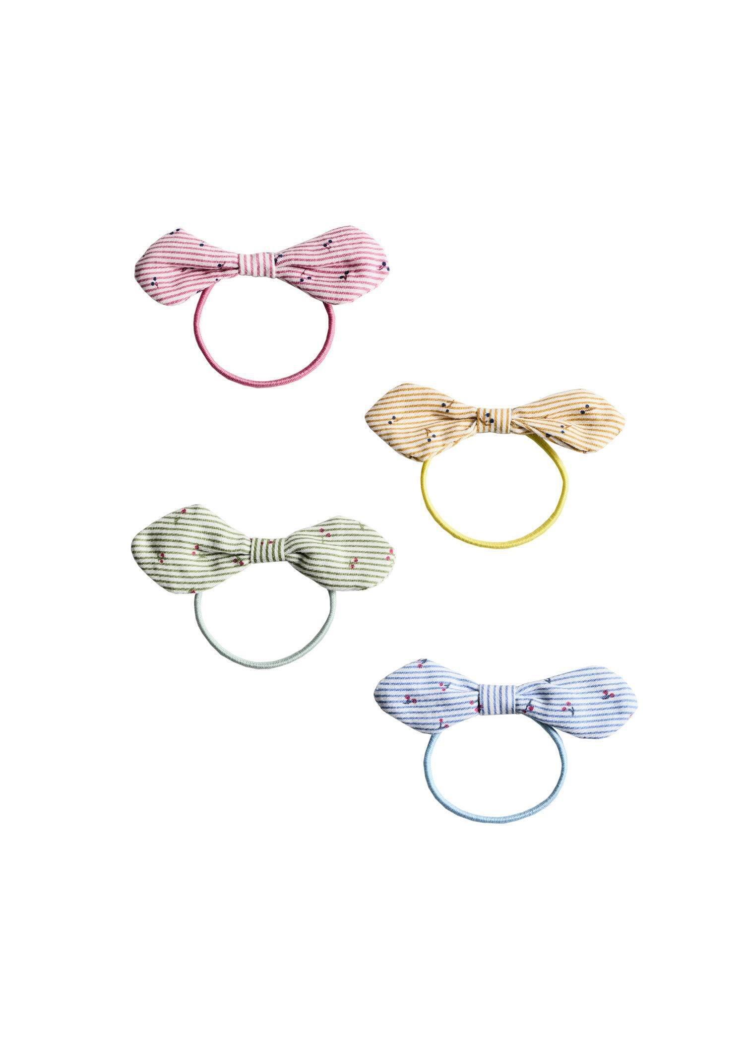 Blue Hair Ties, Set Of 4, Kids Girls, Medium Blue, large image number 1