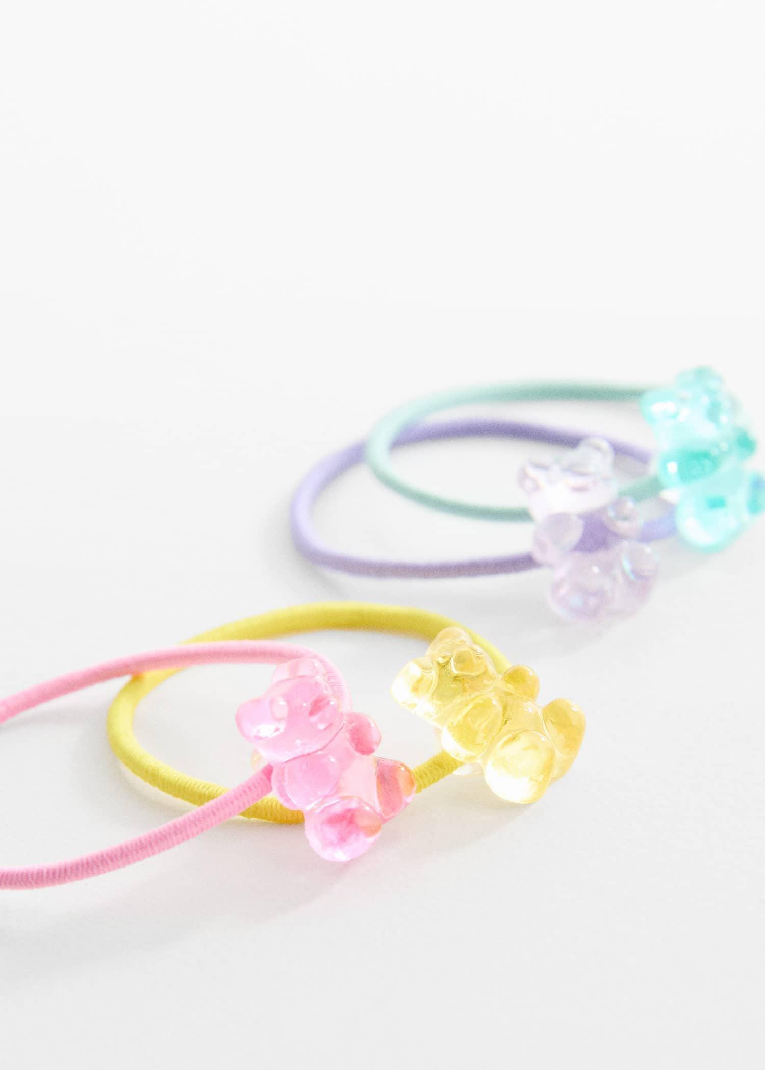 Pink Hair Ties - Set Of 4, Kids Girls, Pink, large image number 0