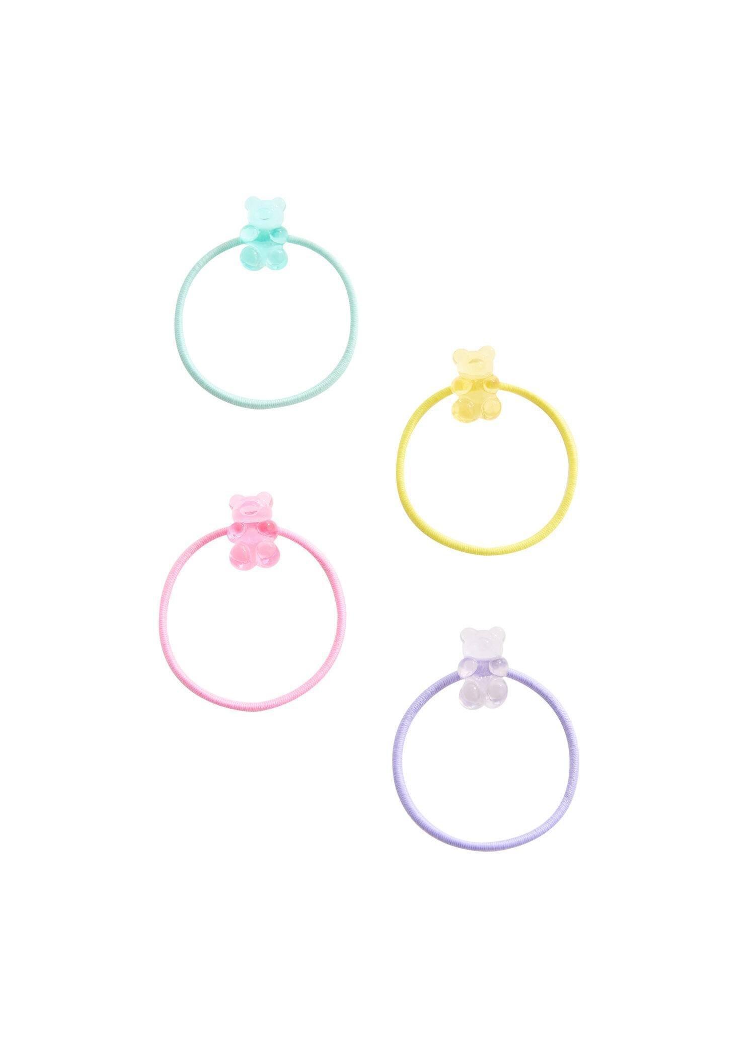 Pink Hair Ties - Set Of 4, Kids Girls, Pink, large image number 1