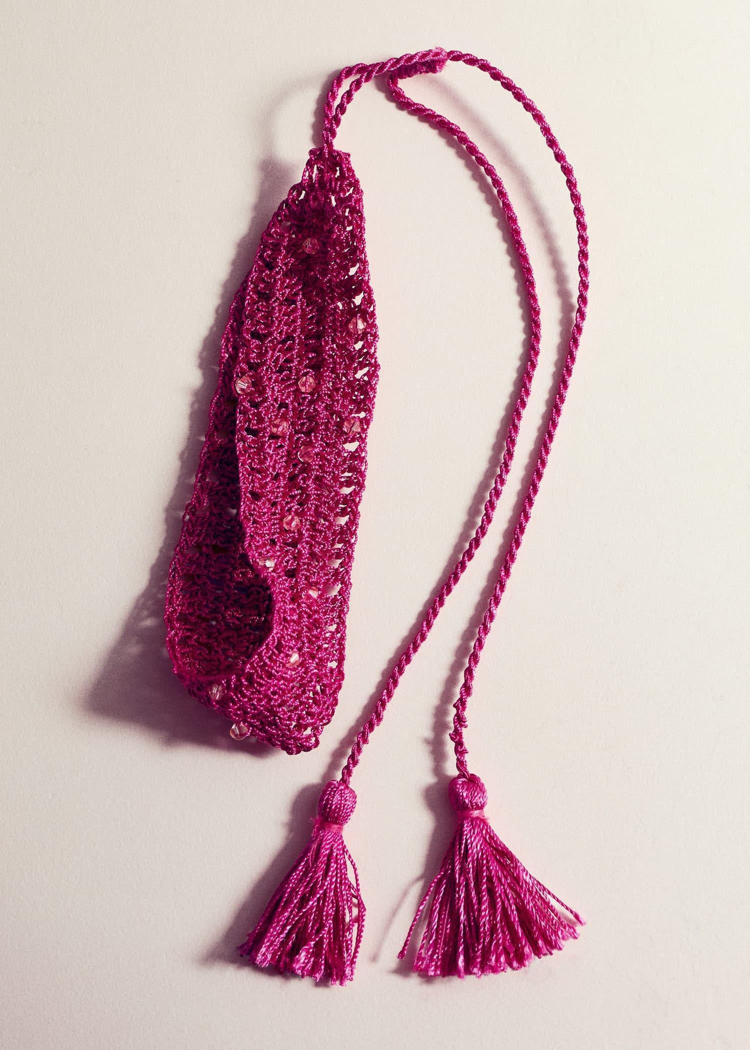 Pink Crystal Choker Necklace, Bright Pink, large image number 1