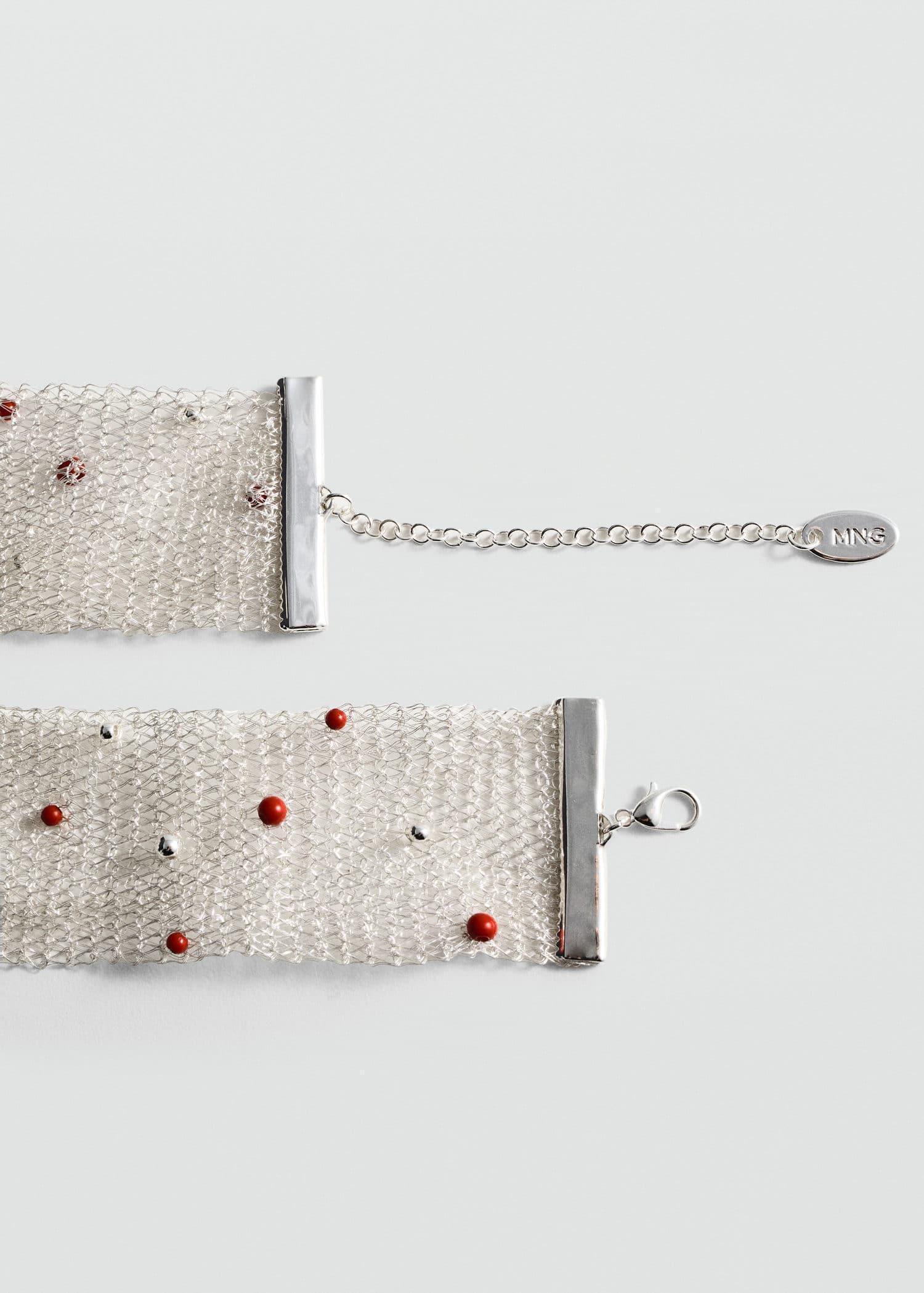 Silver Choker Mesh Beads, Silver, large image number 0