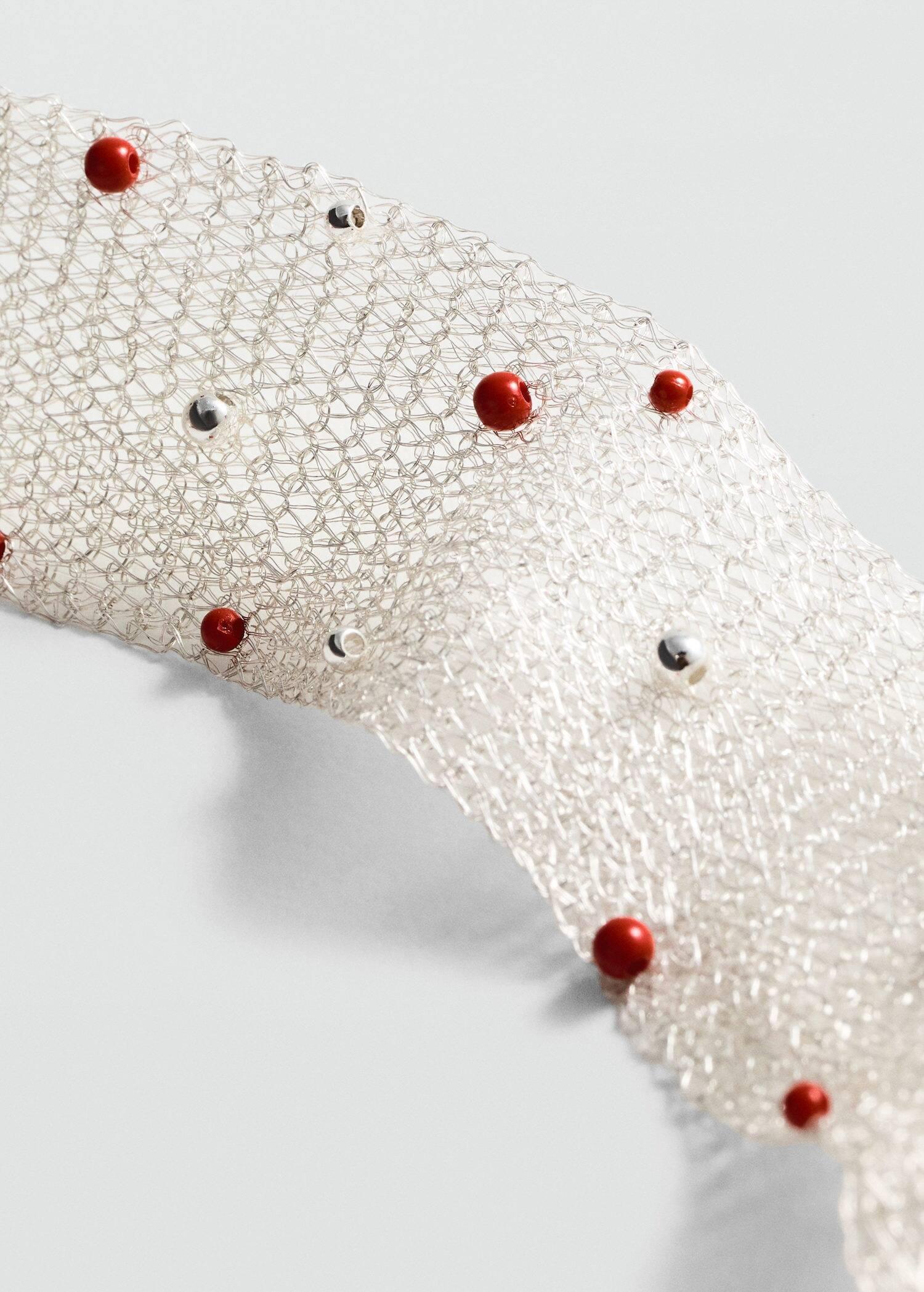 Silver Choker Mesh Beads, Silver, large image number 1