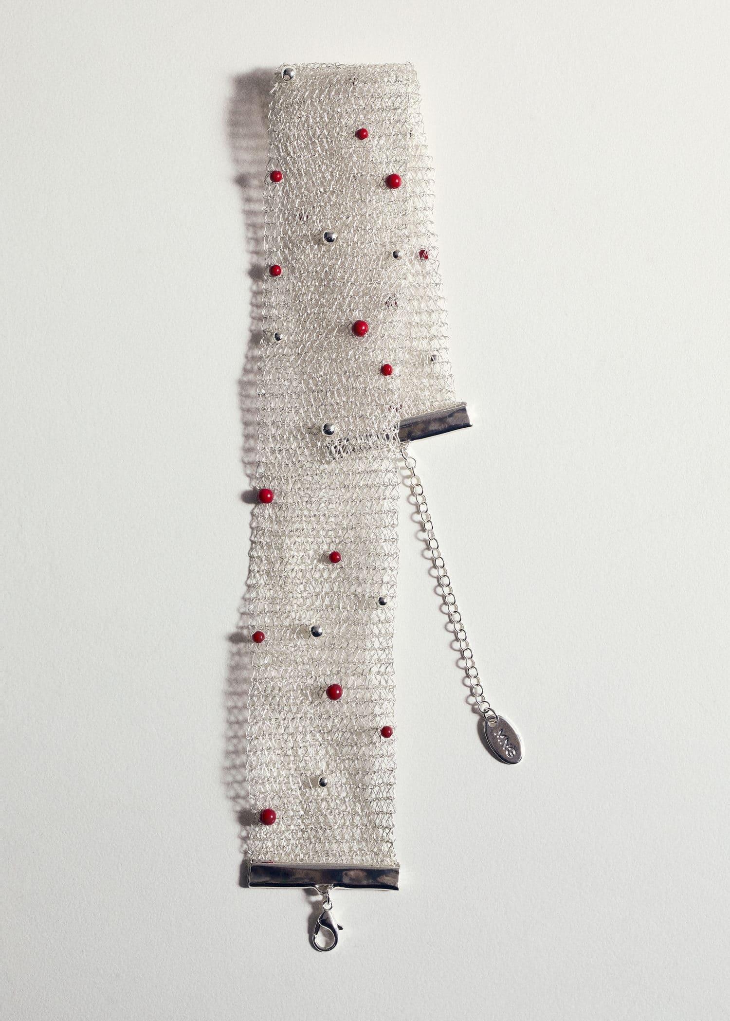 Silver Choker Mesh Beads, Silver, large image number 2