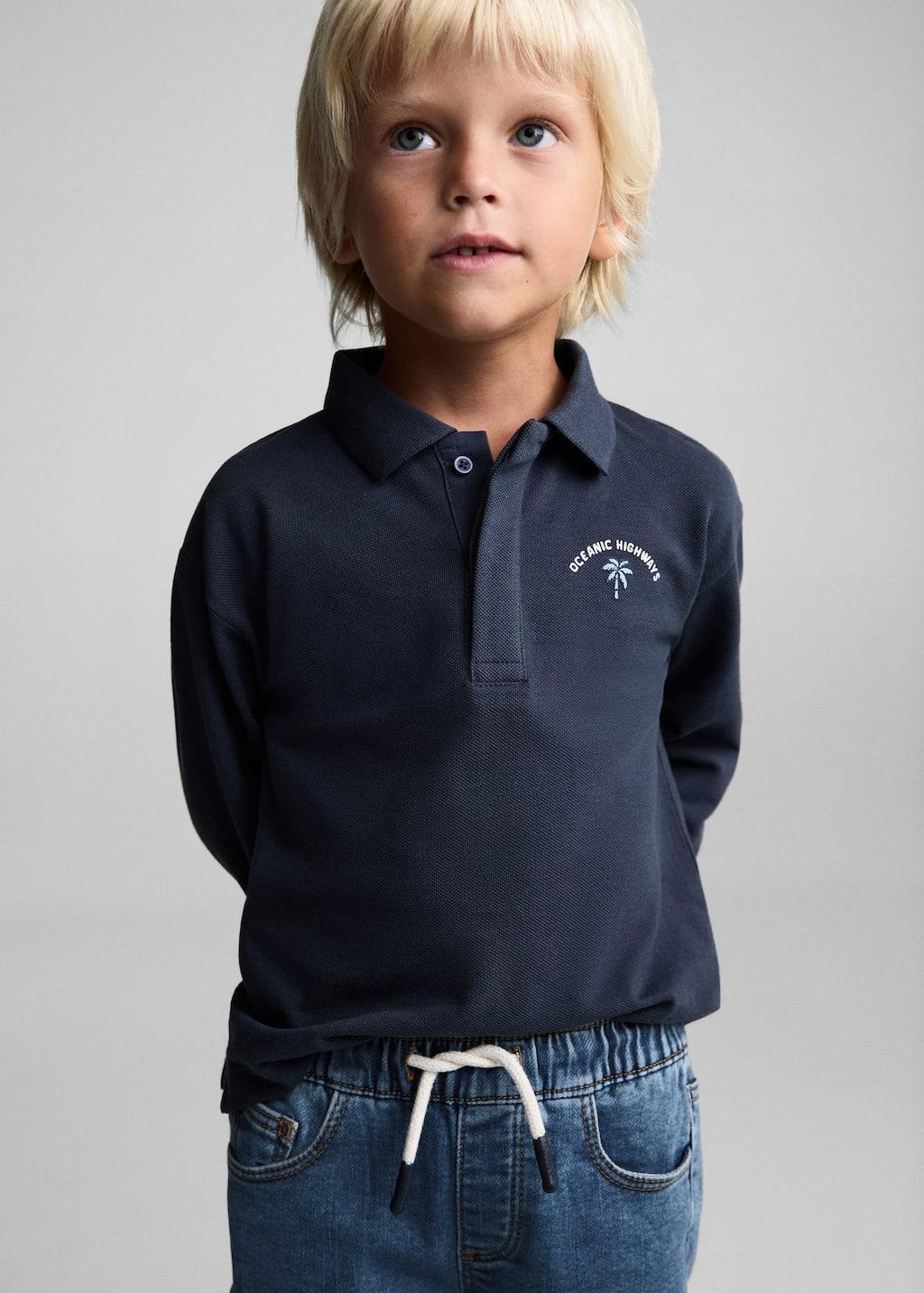 Blue Drawstring Waist Jeans, Baby Boy, , large image number 1