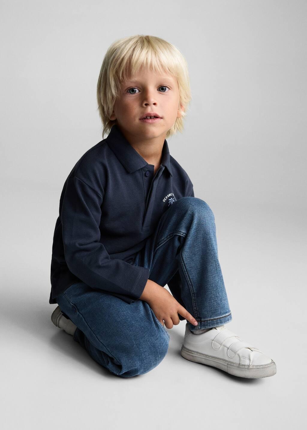 Blue Drawstring Waist Jeans, Baby Boy, , large image number 3