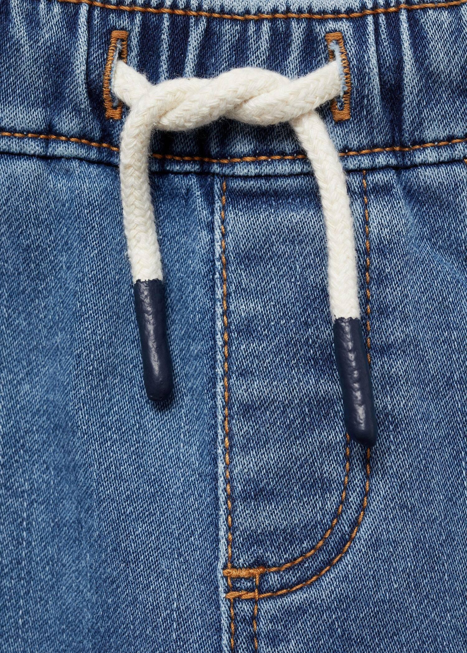 Blue Drawstring Waist Jeans, Baby Boy, , large image number 4