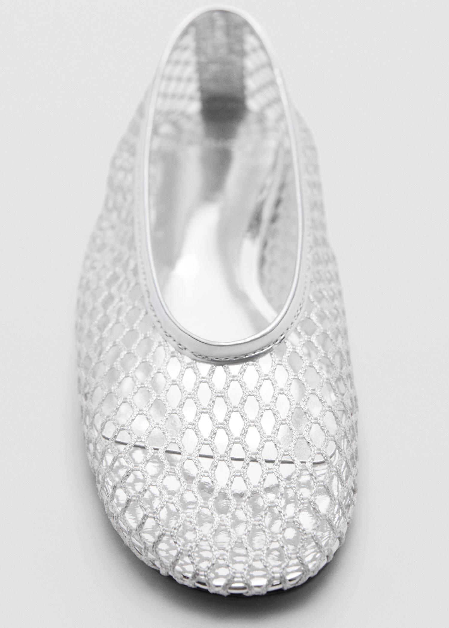 Silver mesh shoes deals
