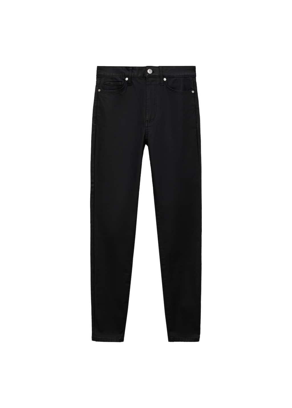 black Waxed mid-rise skinny jeans, , large image number 3