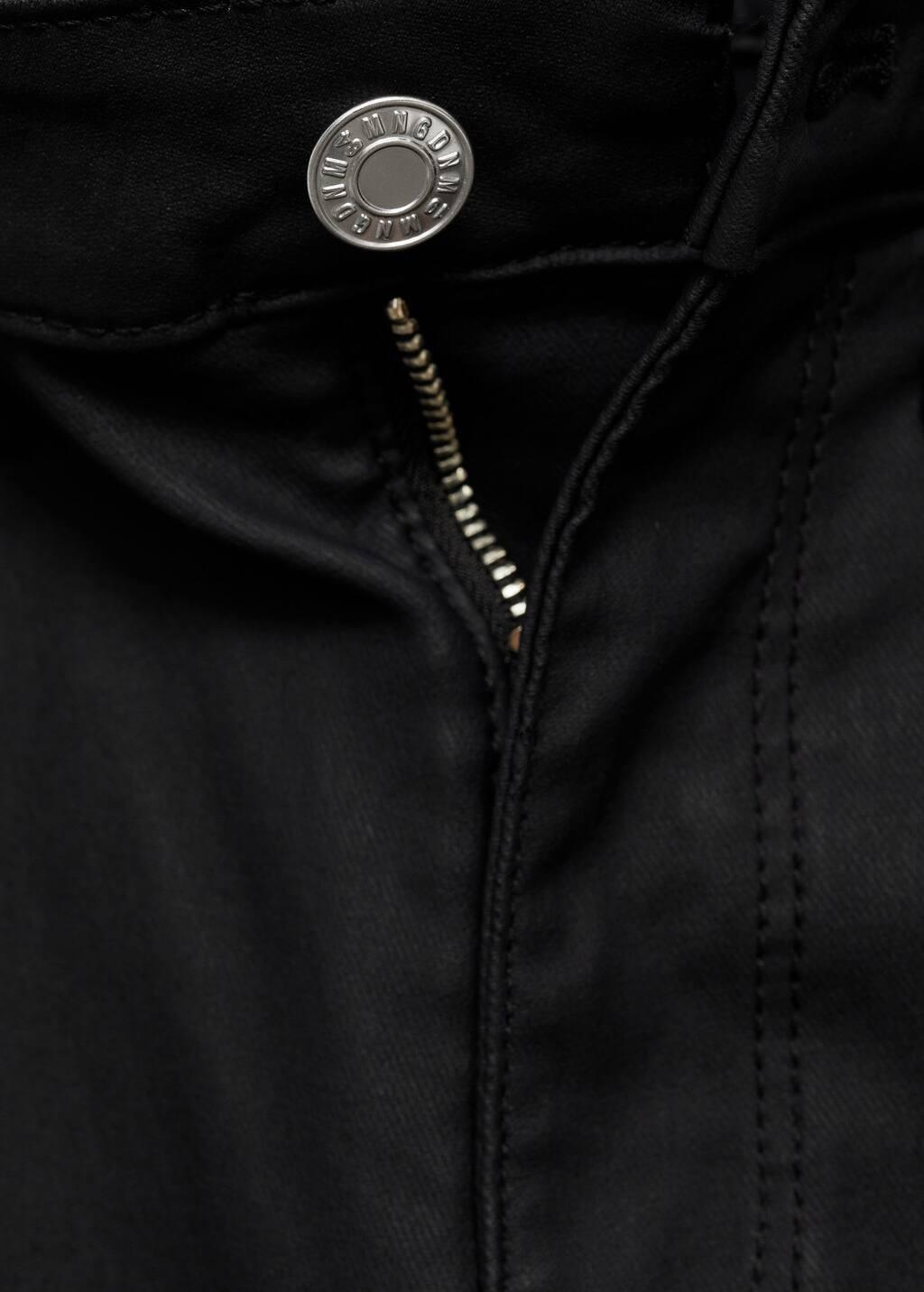 black Waxed mid-rise skinny jeans, , large image number 4