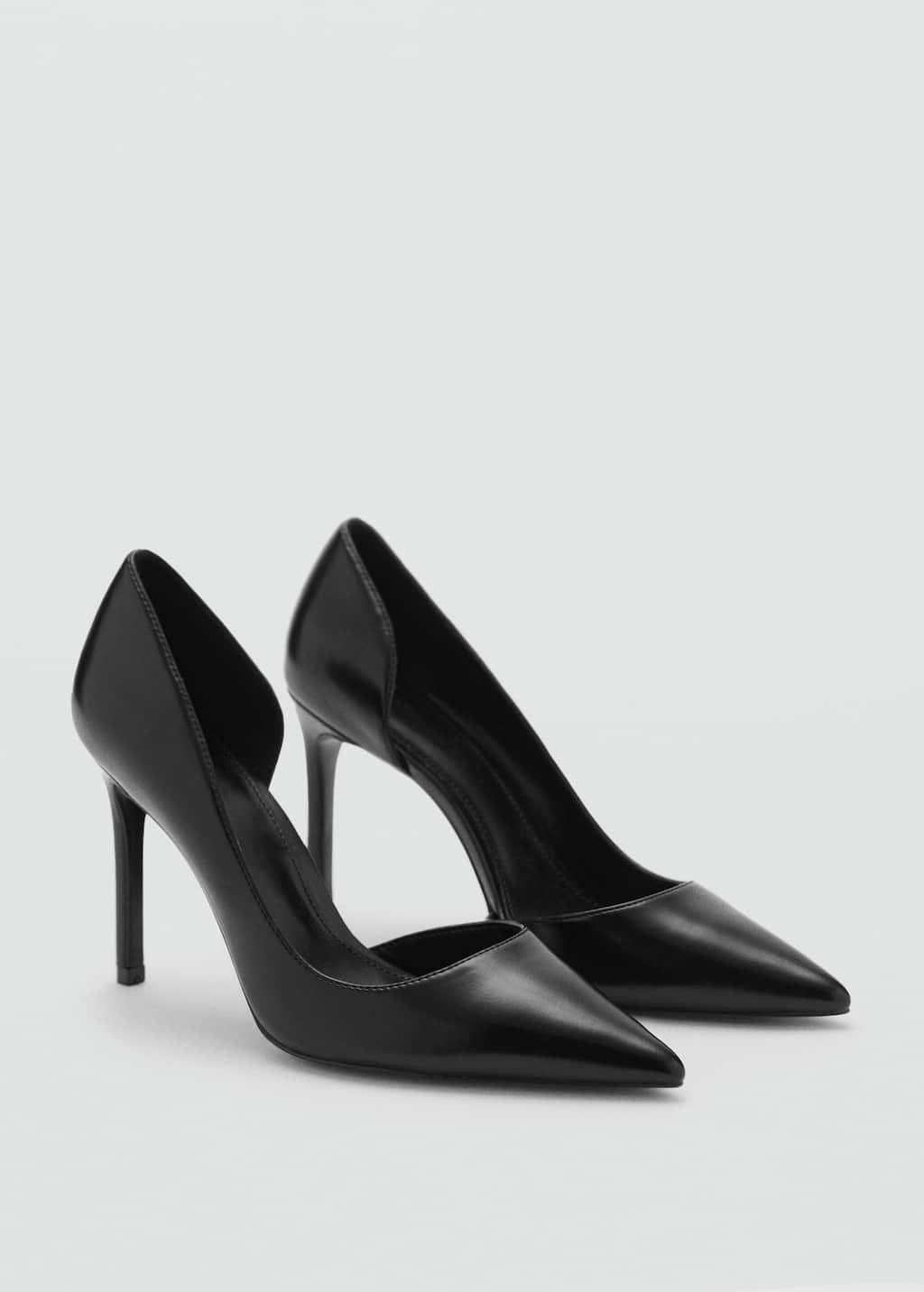 Black Asymmetrical Heeled Shoes, , large image number 0