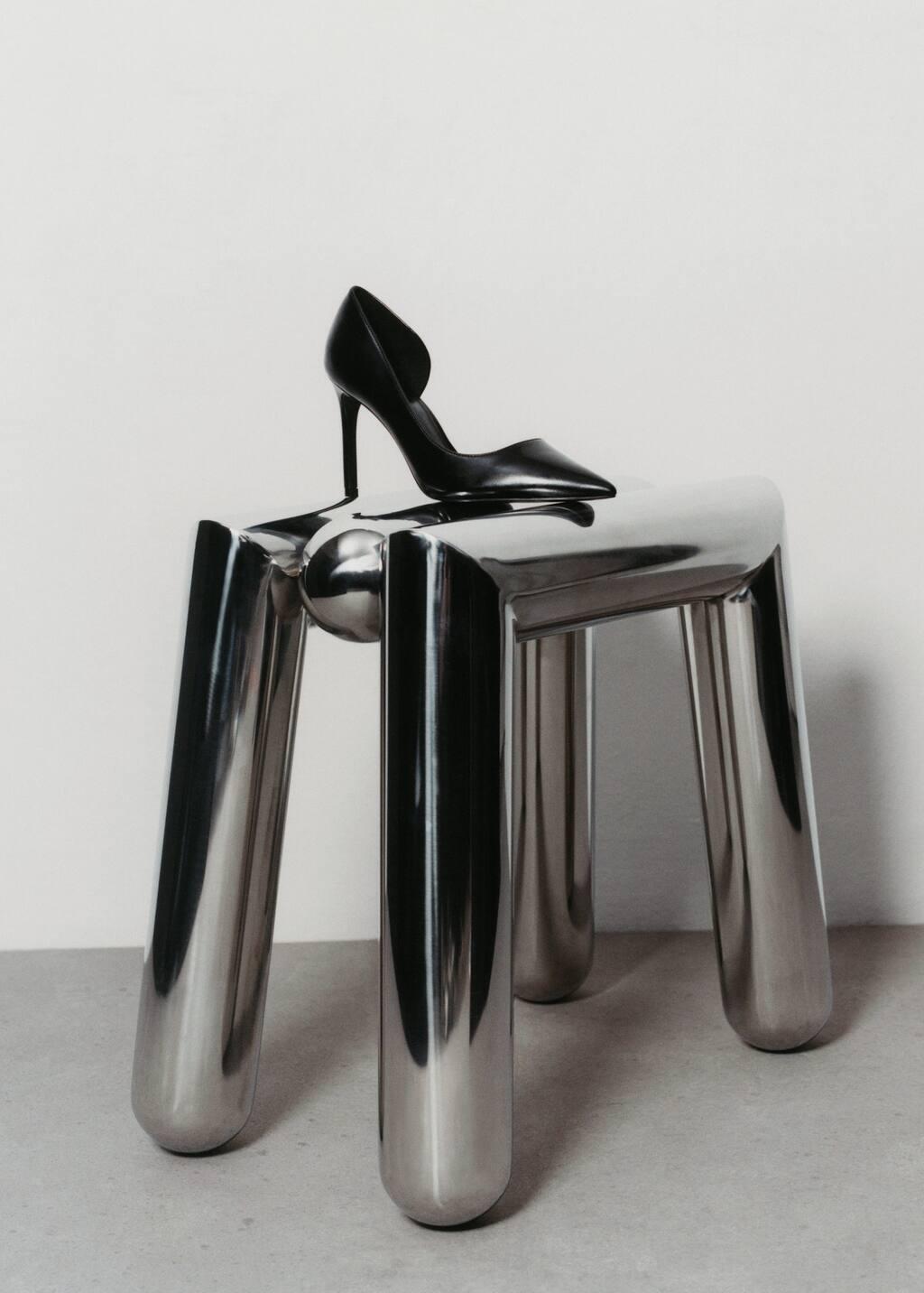 Black Asymmetrical Heeled Shoes, , large image number 4