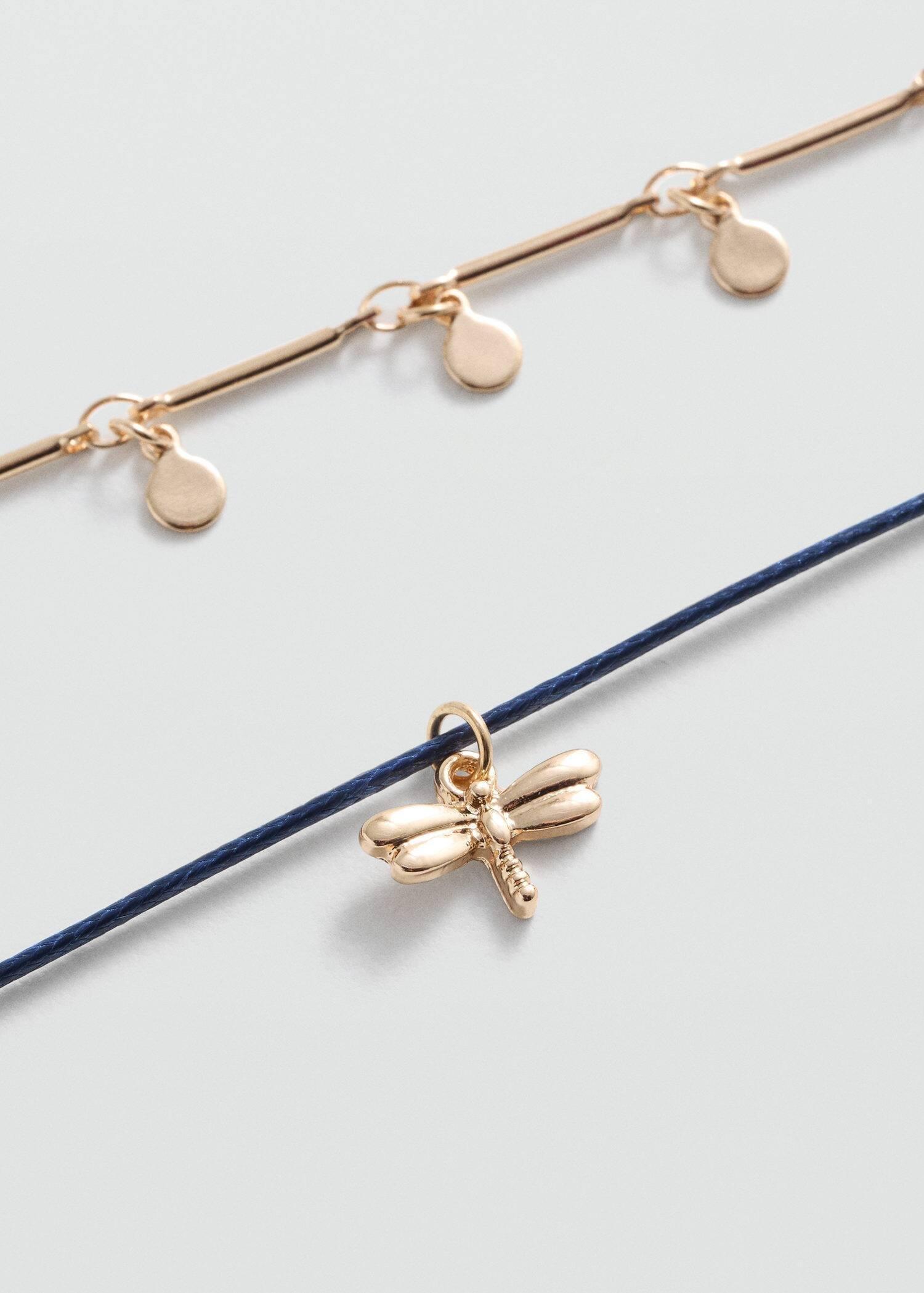 Gold 2 Pendant Chockers Pack, Kids Girl, Gold, large image number 0