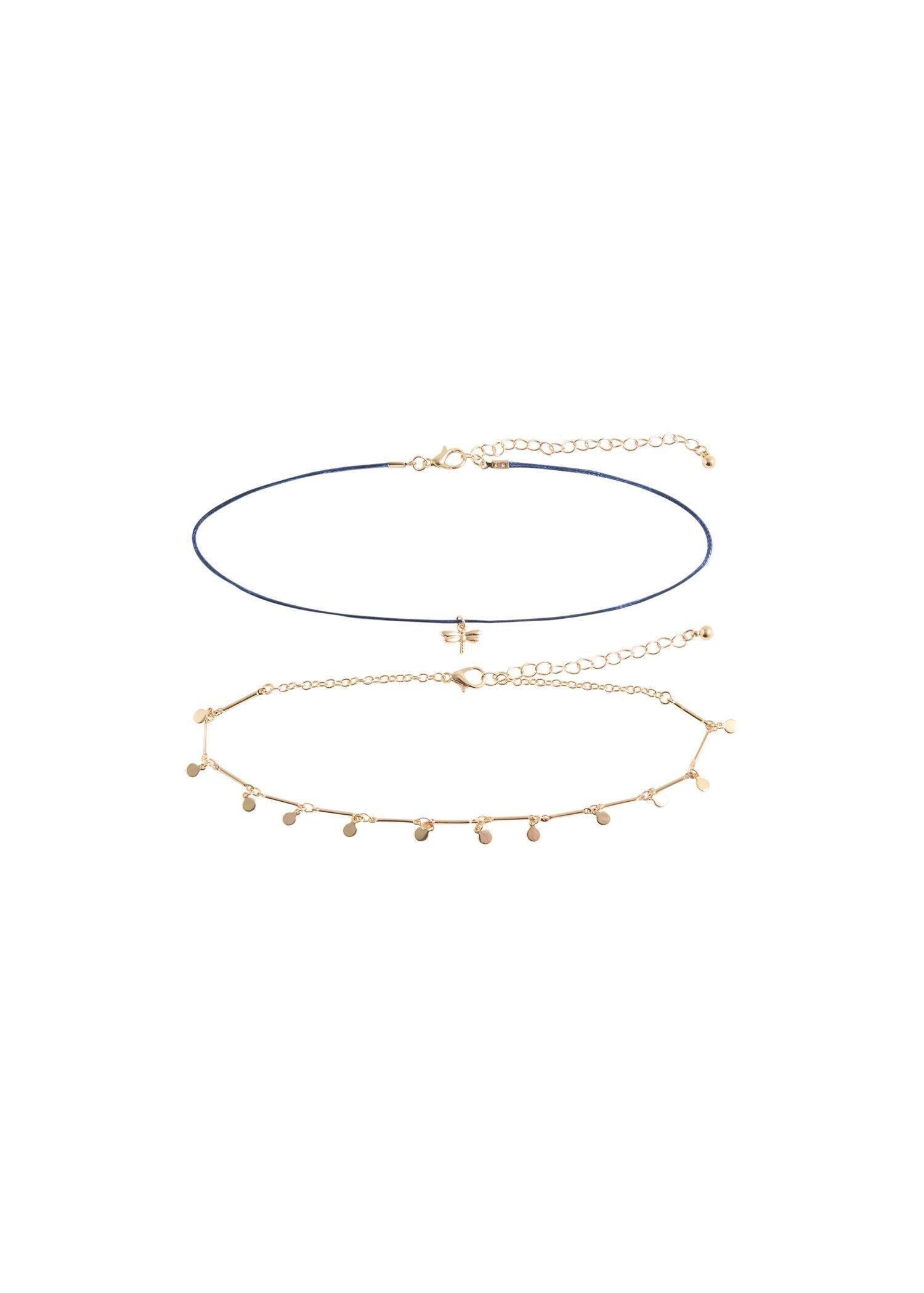 Gold 2 Pendant Chockers Pack, Kids Girl, Gold, large image number 1