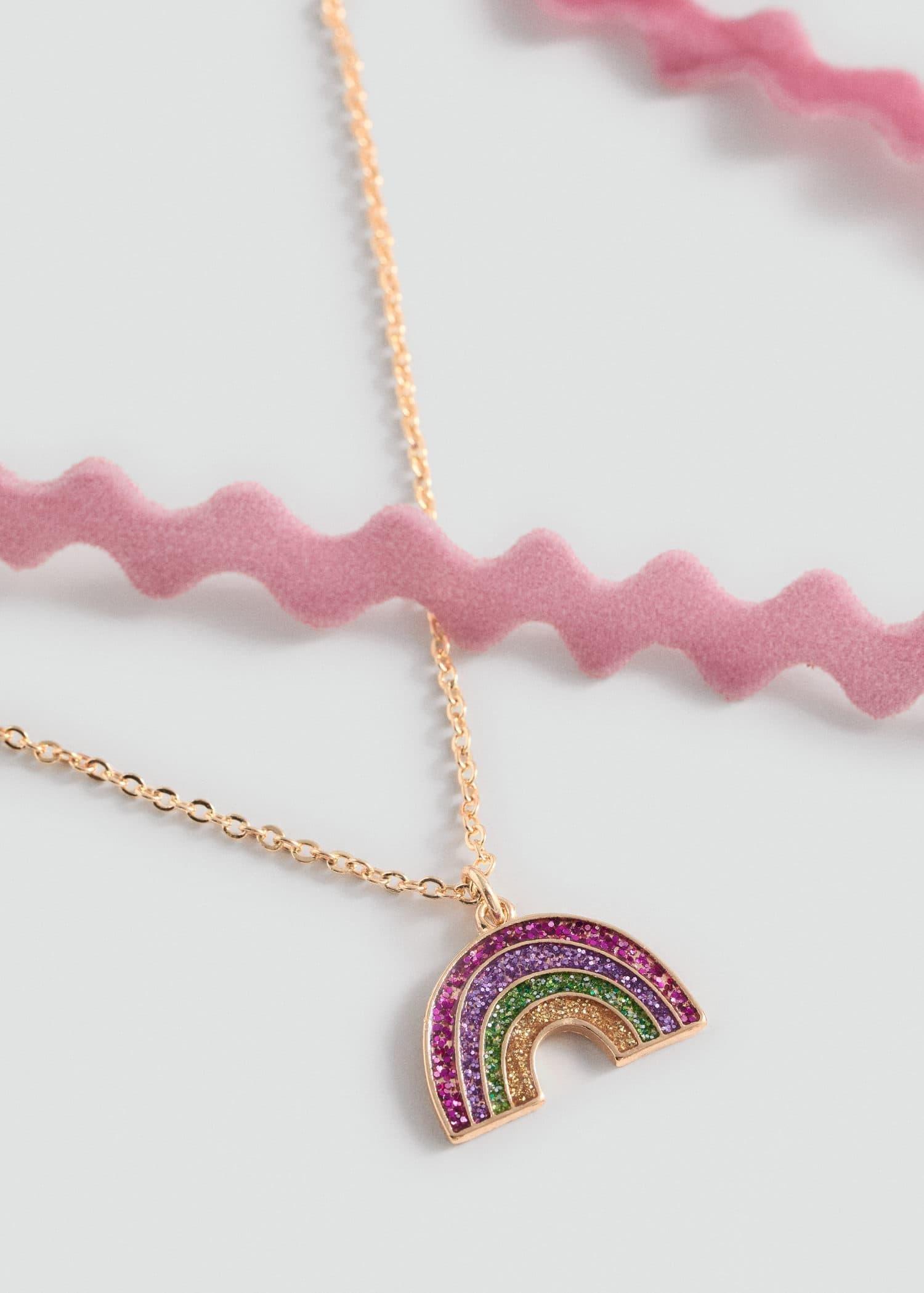 Pink Lt-Pastel Pack Of 2 Rainbow Necklaces, Kids Girl, Light-Pastel Pink, large image number 0