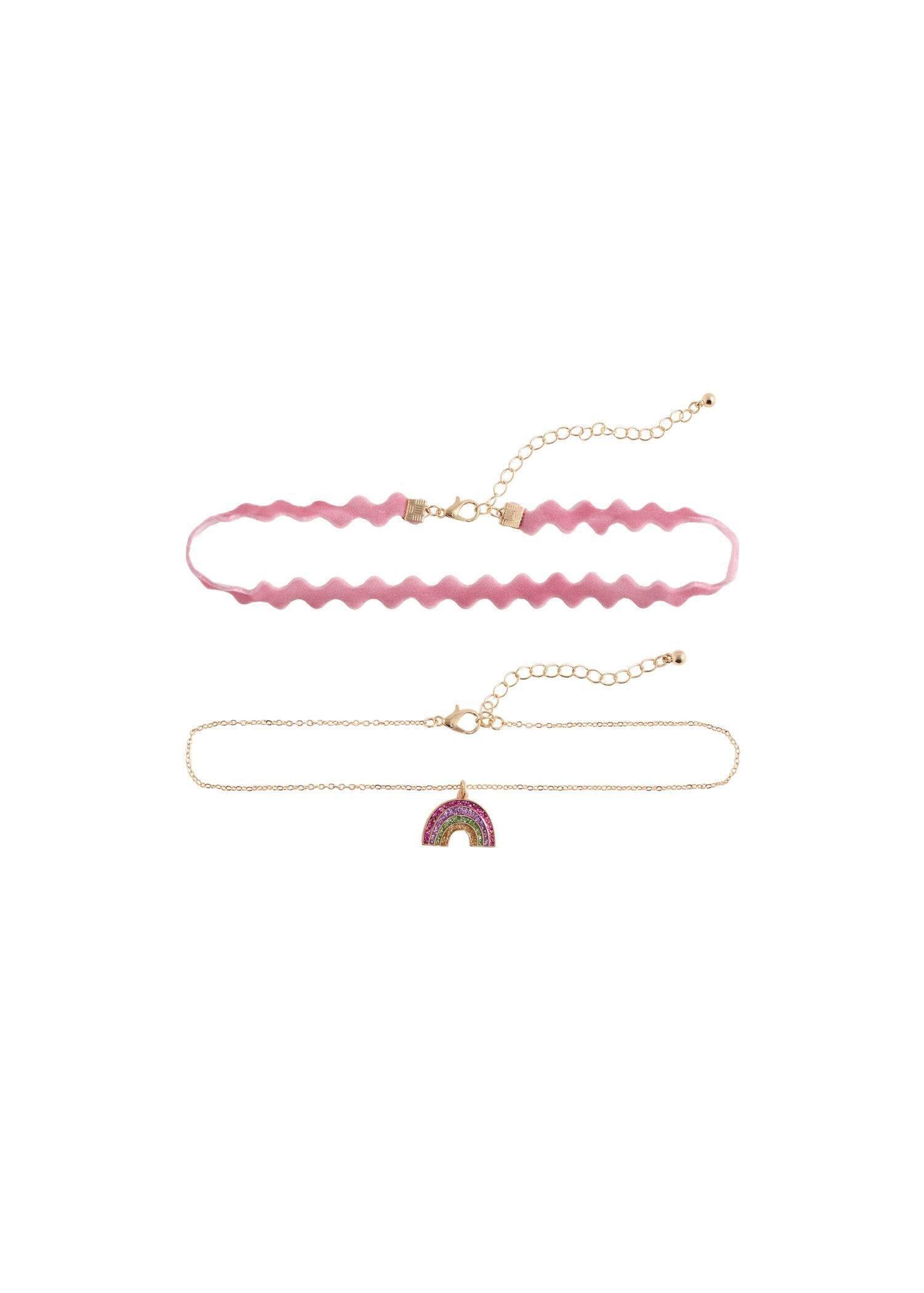 Pink Lt-Pastel Pack Of 2 Rainbow Necklaces, Kids Girl, Light-Pastel Pink, large image number 1