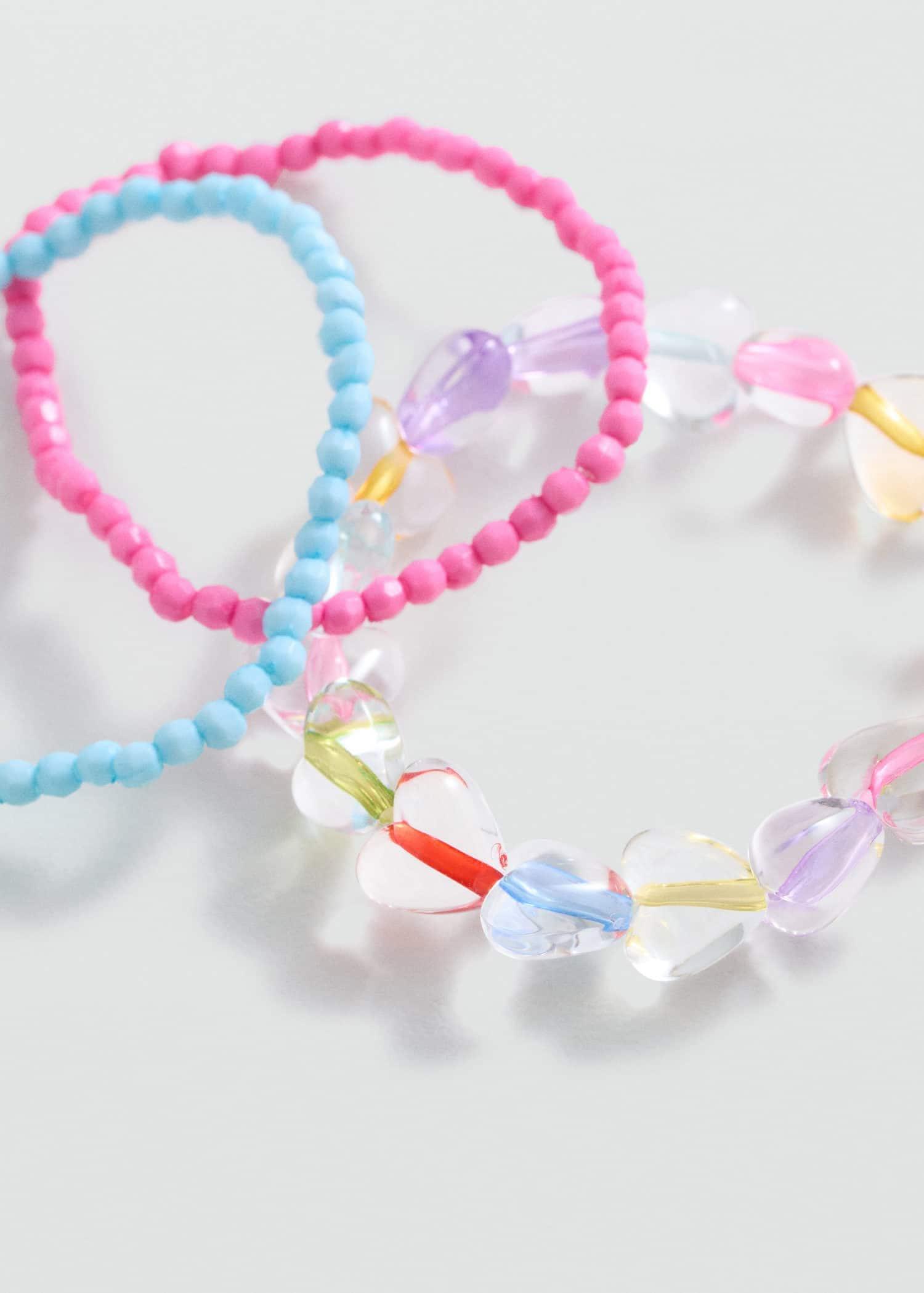 Pink Set Of 3 Bracelets, Kids Girl, Pink, large image number 0