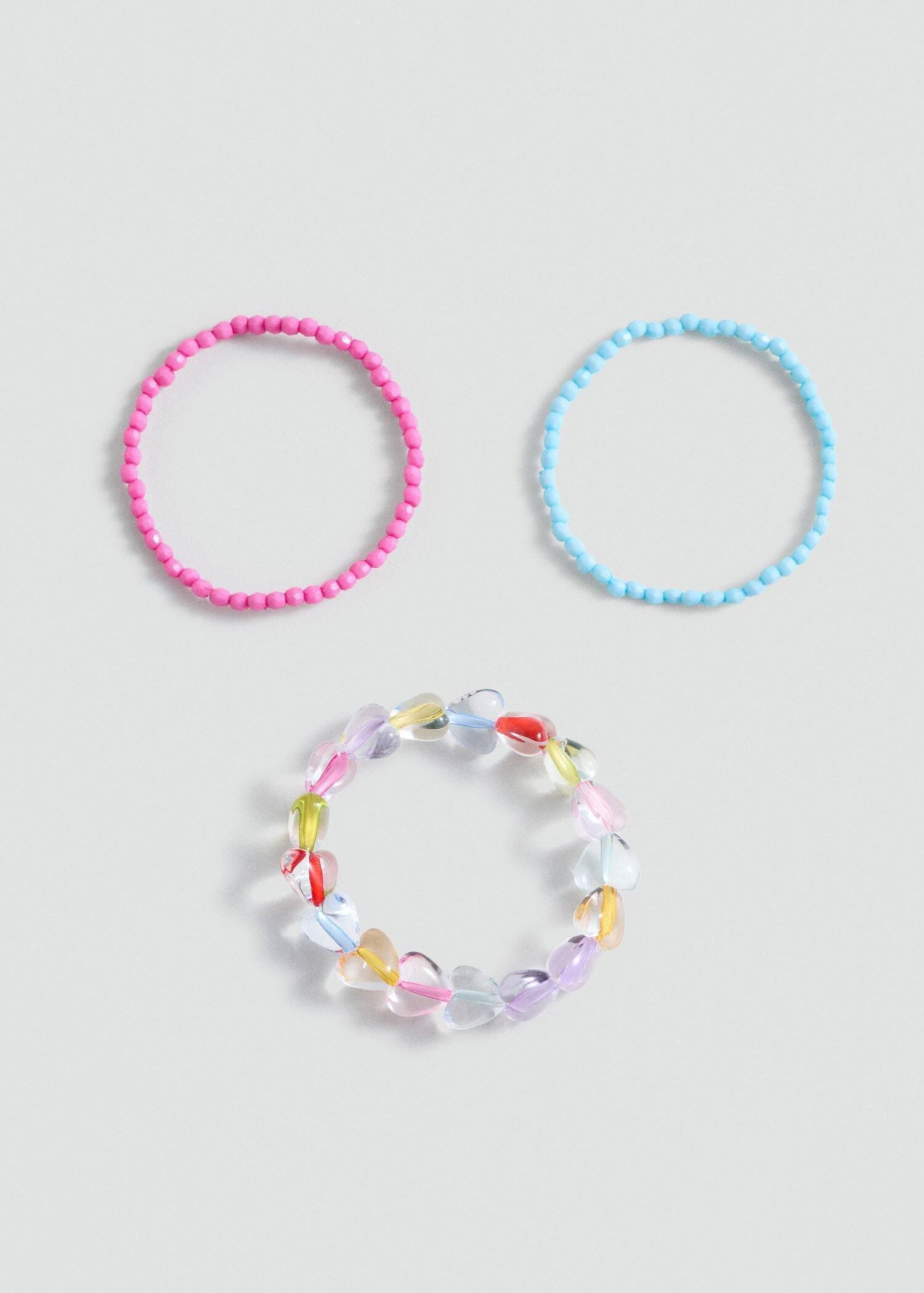 Pink Set Of 3 Bracelets, Kids Girl, Pink, large image number 1